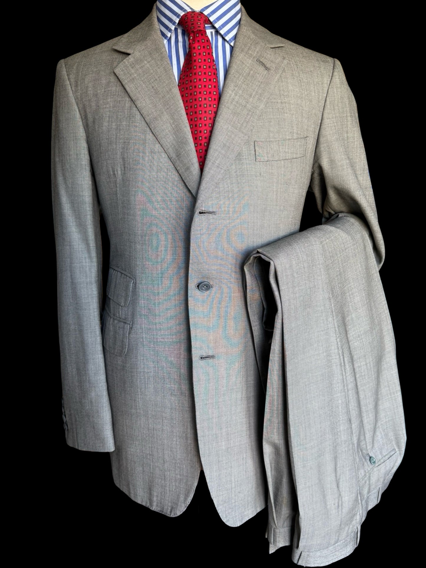 Bespoke John Kent Light Grey Suit 42L /W38L Lightweight Wool Full Canvas Savile Row