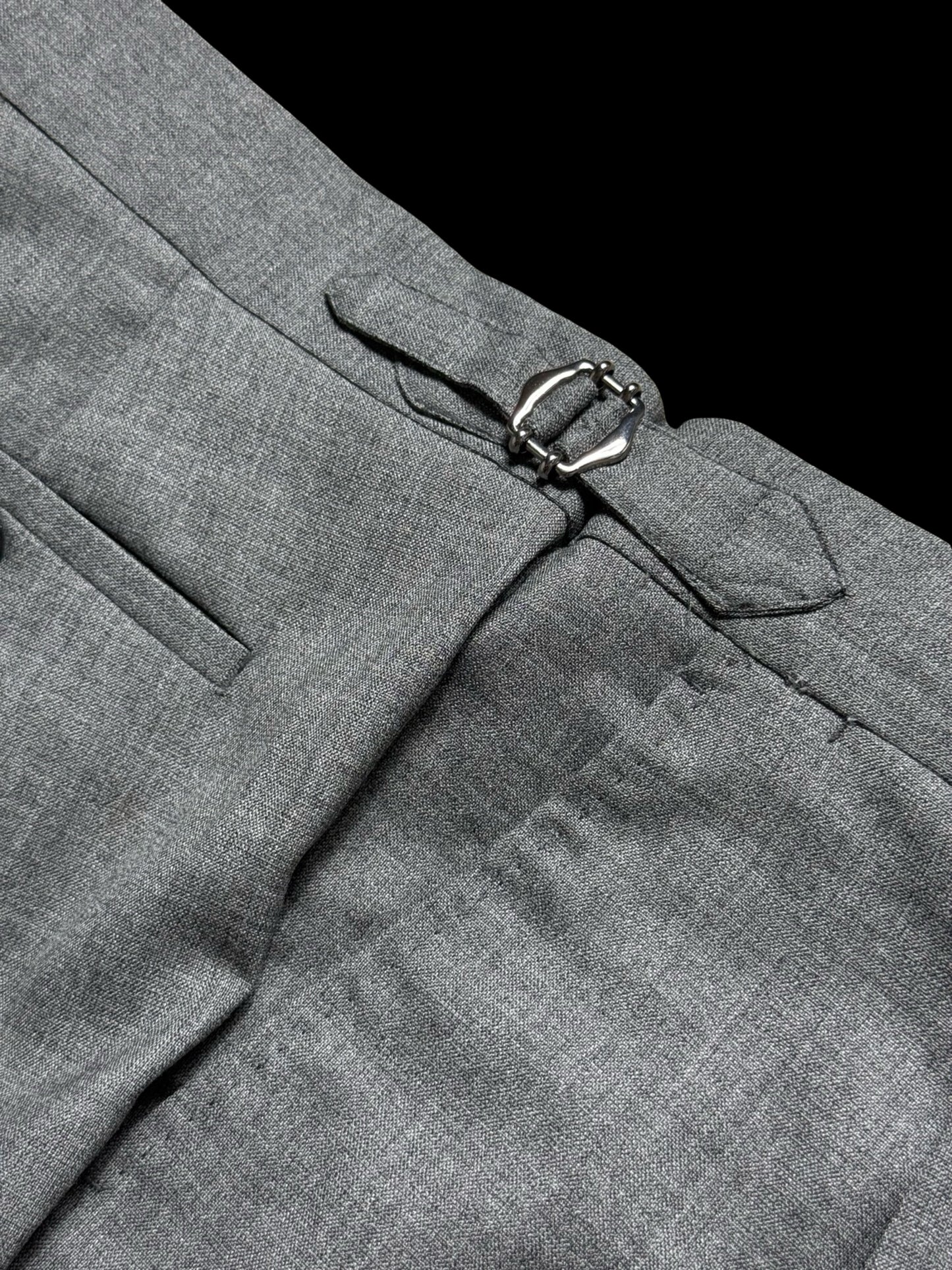 Men’s Natalino Light Grey Tropical Wool Pleat Front Trousers W32S RRP £195