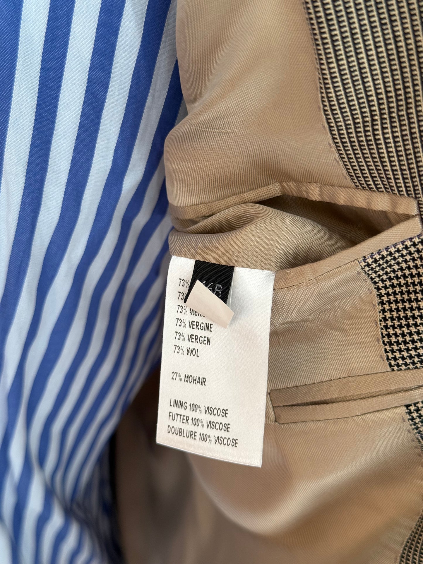 Chester Barrie Savile Row Grey Glen Plaid Check Suit 46R/ W40” Grey Wool Mohair