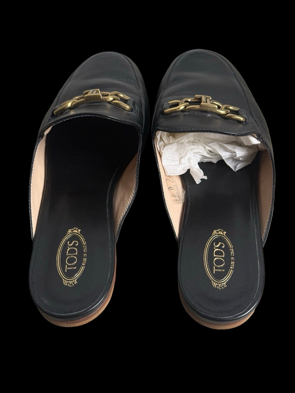 Women’s TOD’s Black Leather Horsebit Mules Size EU40 UK7 RRP £535