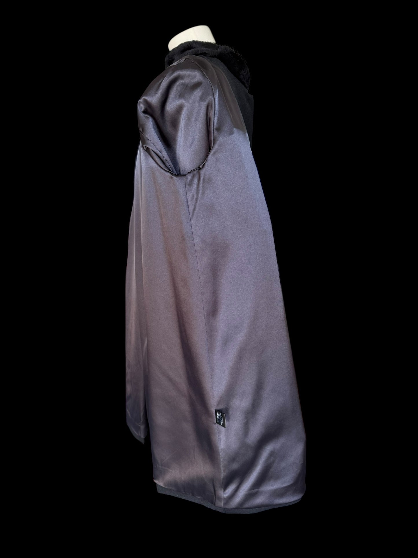 Holland & Cooper Highbury Cape Coat Medium Black Wool Twill RRP £679