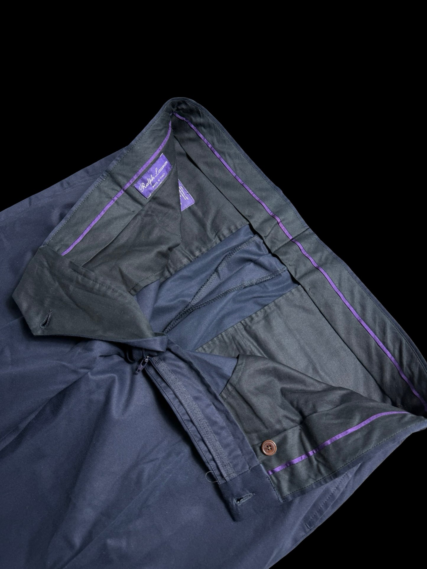 Men’s Ralph Lauren Purple Label Wool Chinos 36 X 30” Navy Blue