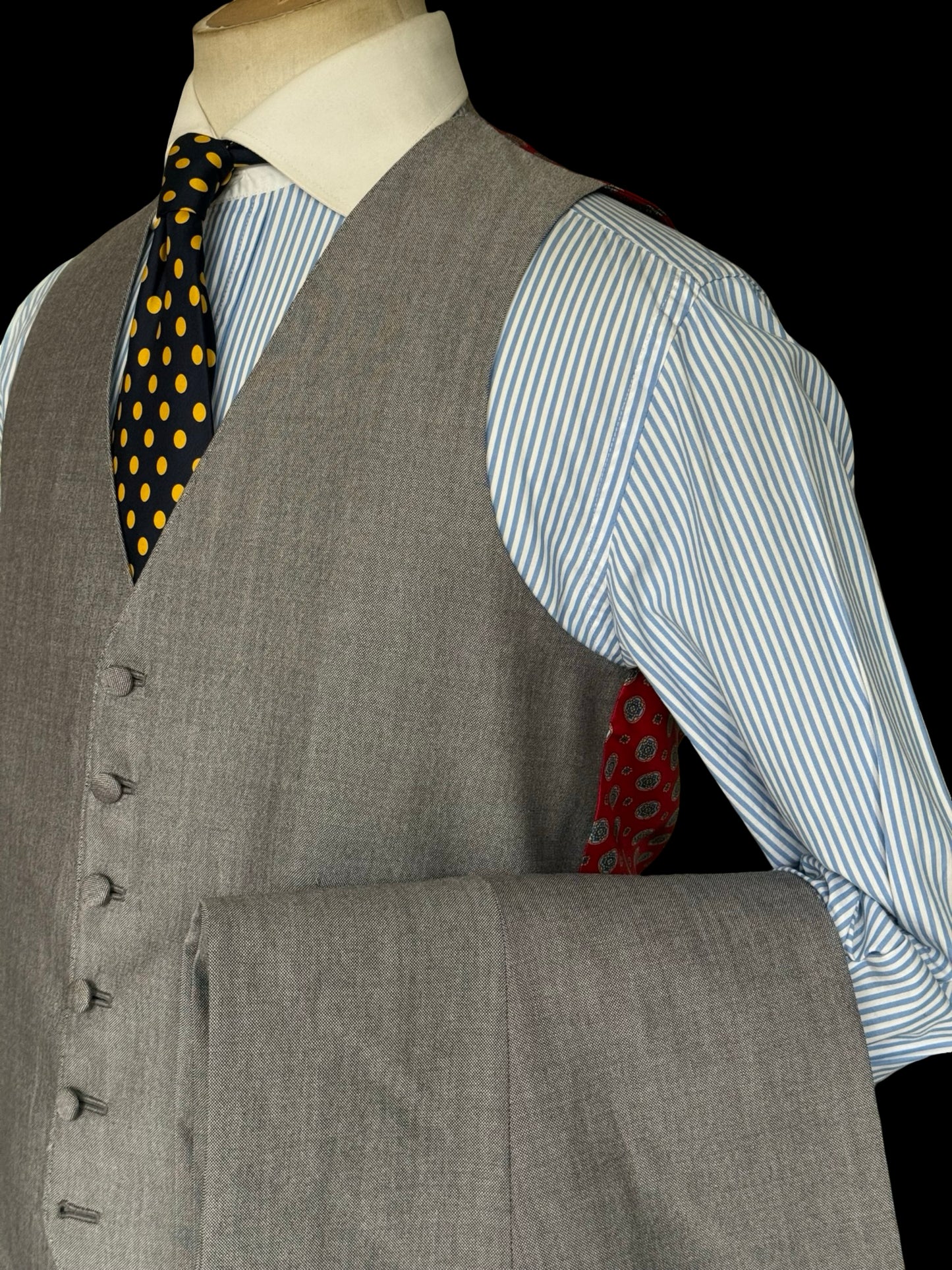 Bespoke Kent & Haste Savile Row Waistcoat & Trousers 40” / W36” Light Grey