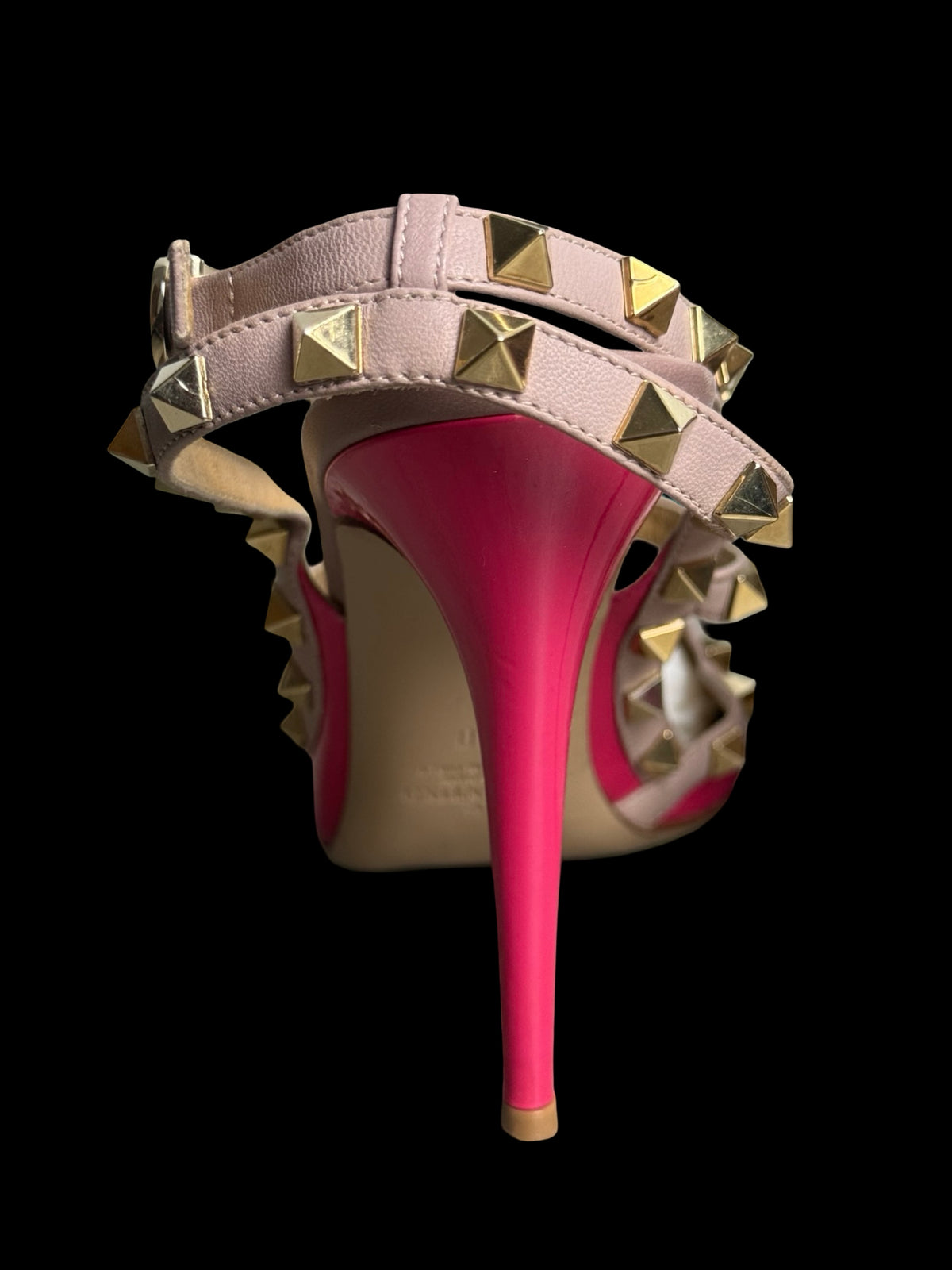 Valentino Garavani Rockstud Ankle Strap Pumps Size EU40 UK7 Deep Pink Nude Pink