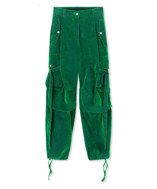 BNWT Women’s MSGM Cargo Utility Trousers IT46 UK14 Green Velvet RRP £625