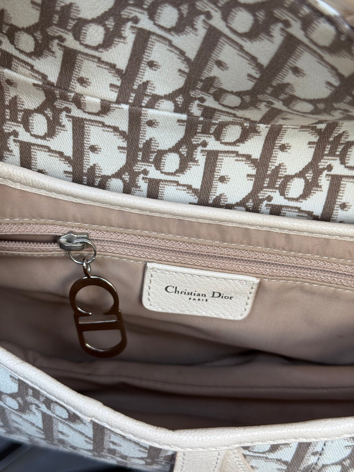 Christian Dior Oblique Floral Embroidered Saddle Bag John Galliano 2005