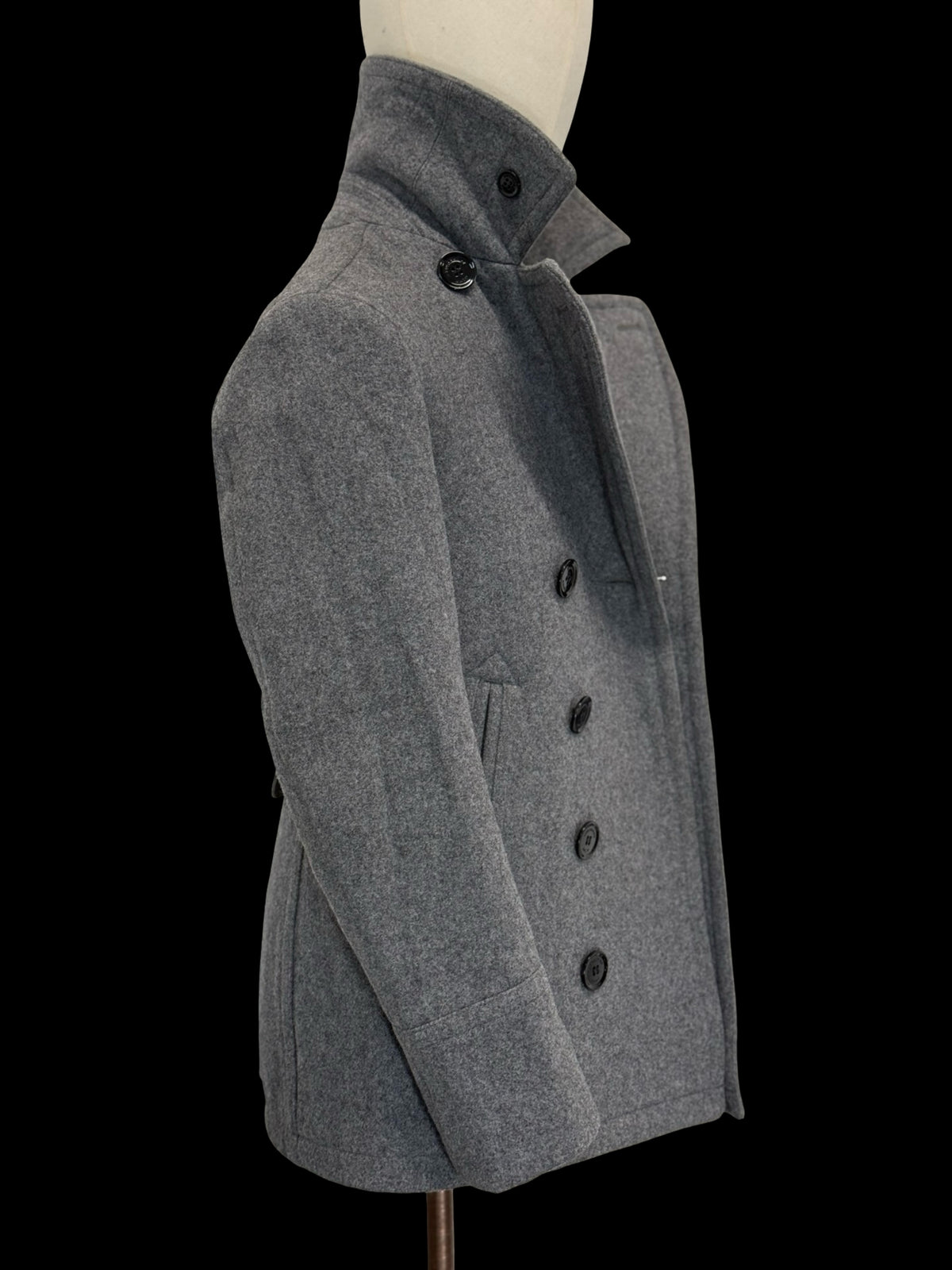Men’s Burberry Brit Double Breasted Grey Peacoat Size XS RRP £1790