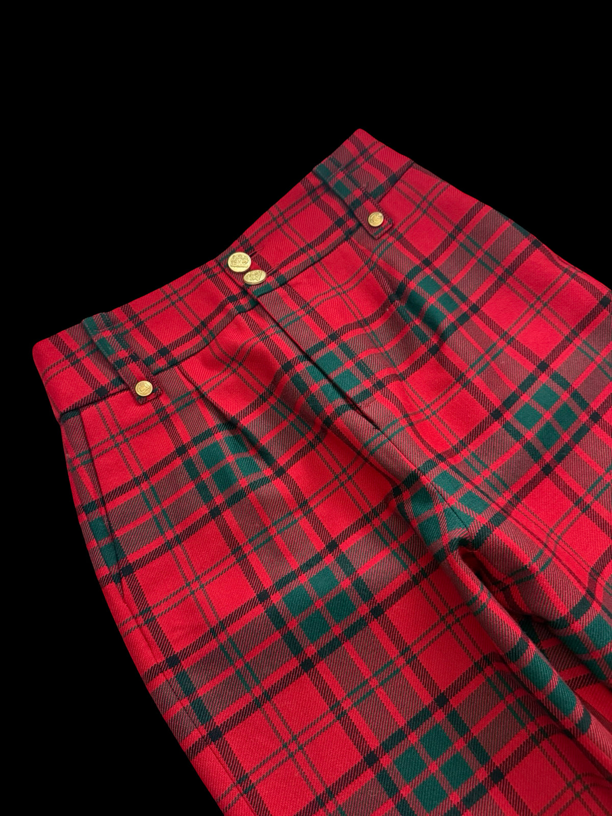 Holland Cooper Red Tartan Peg Trousers UK 14 High Waisted RRP £299