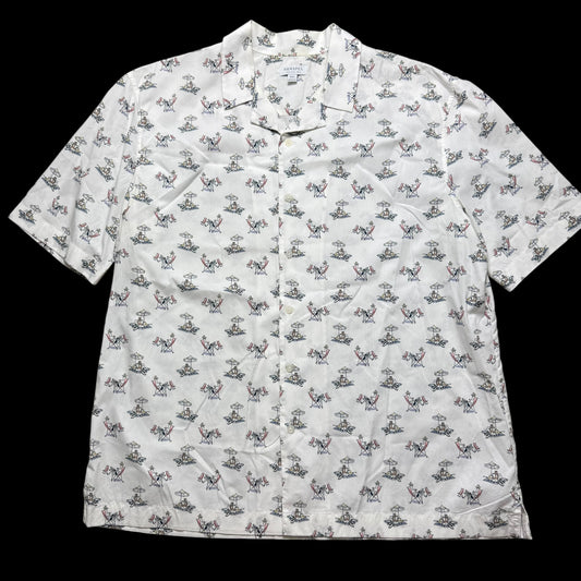 Men’s Sunspel X Sorimachi Print Summer Shirt XXL Camp Collar