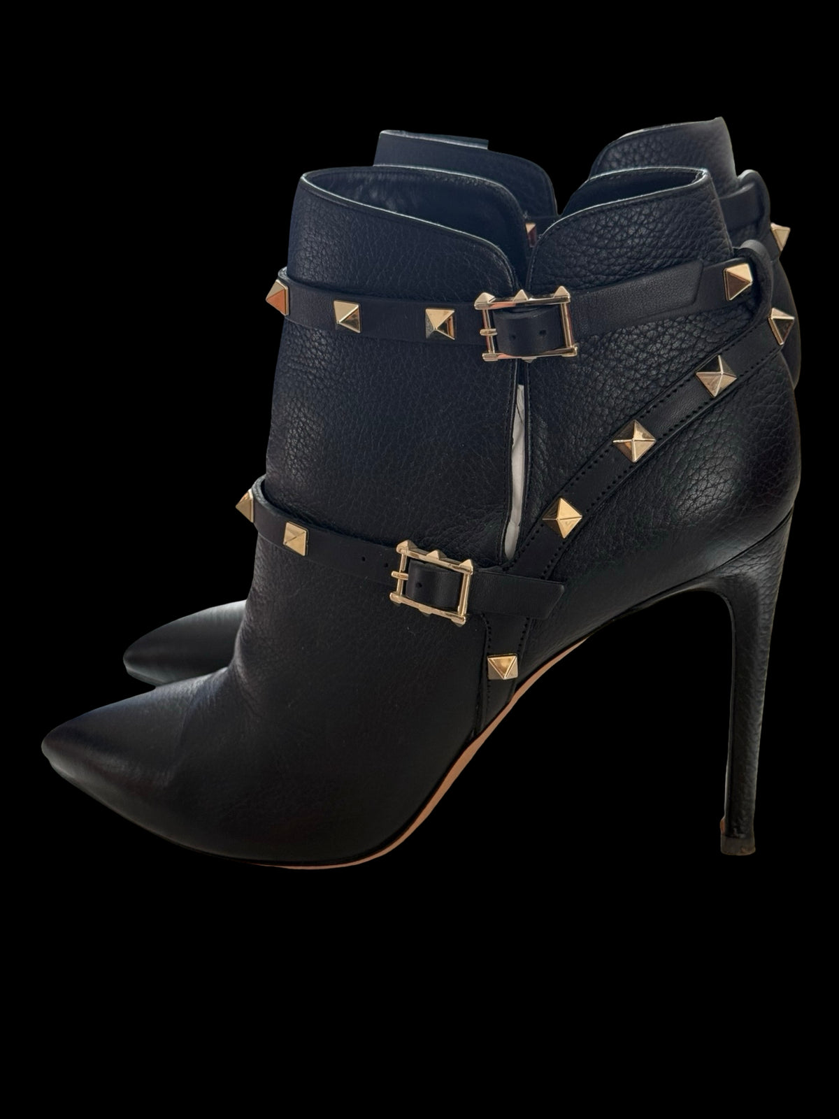 Women’s Valentino Garavani Black Leather Rockstud Ankle Boots EU40 UK7