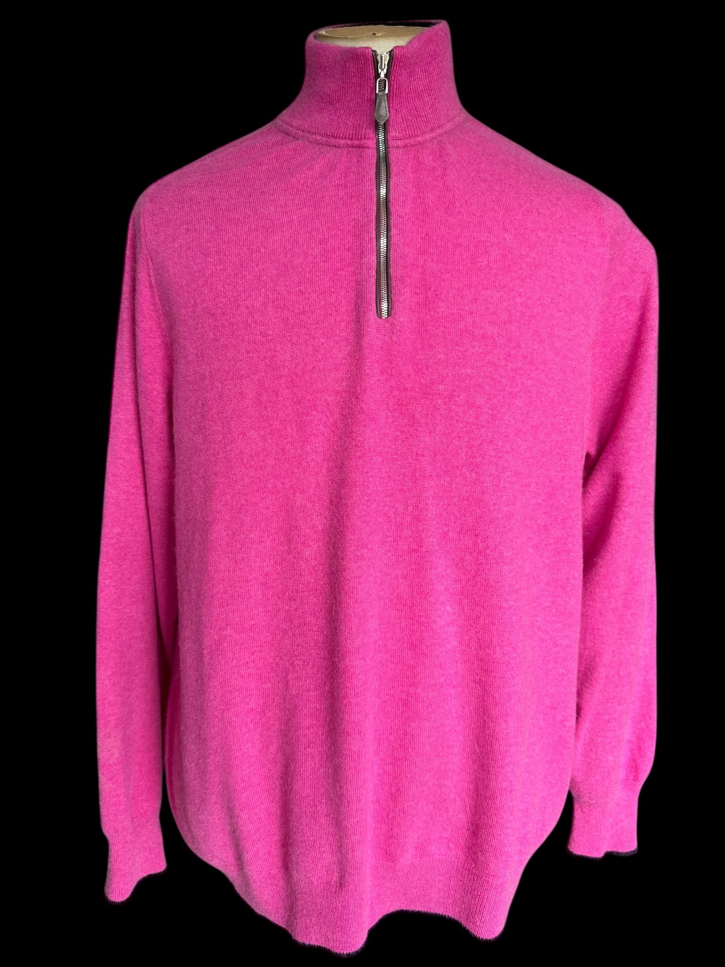 Men’s N. Peal Carnaby 1/4 Zip Cashmere Jumper Pink Size XL RRP £375