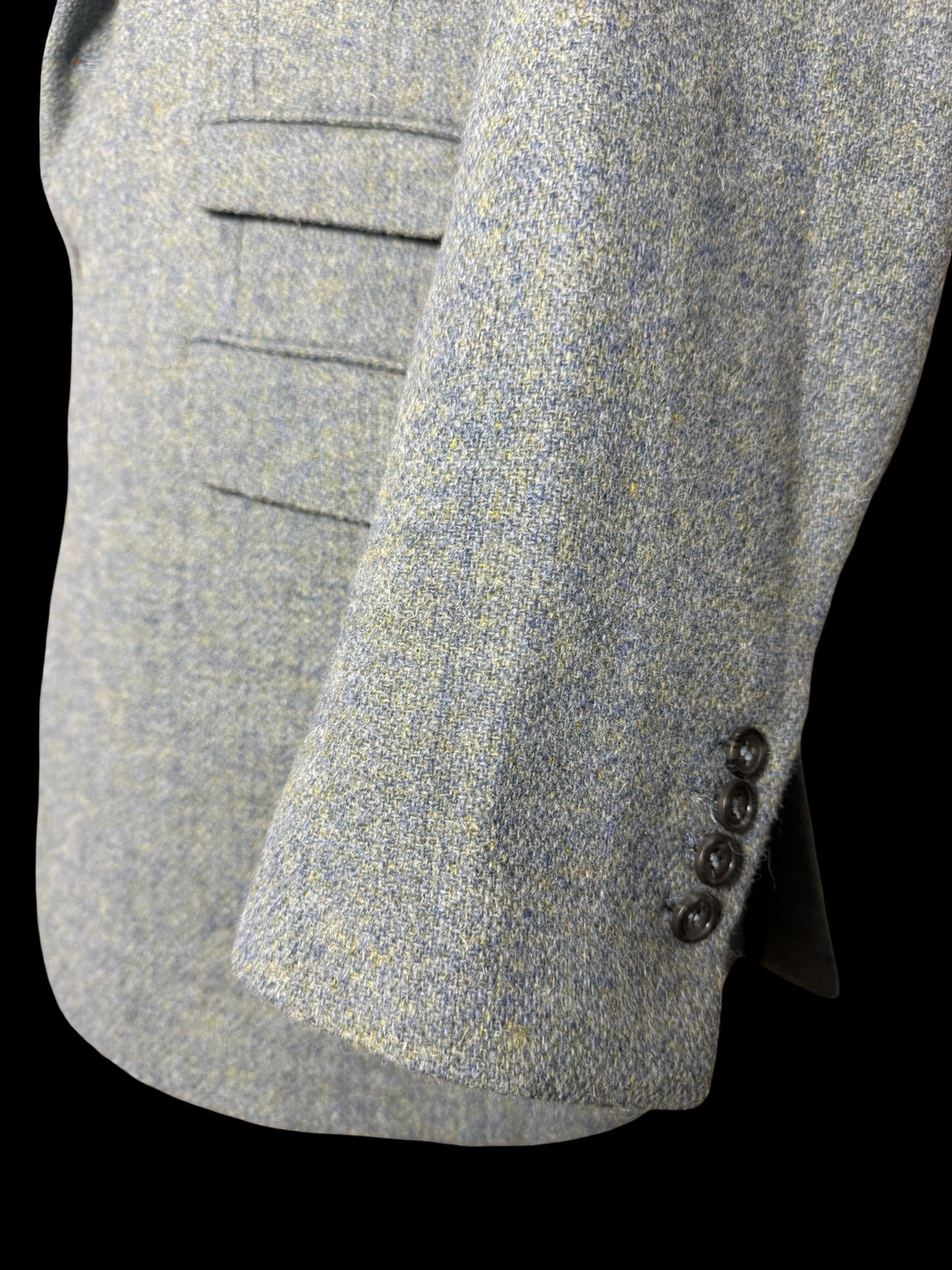 Bespoke Barrington & Ayre Heather Blue Harris Tweed Sport Coat 44L RRP £1095