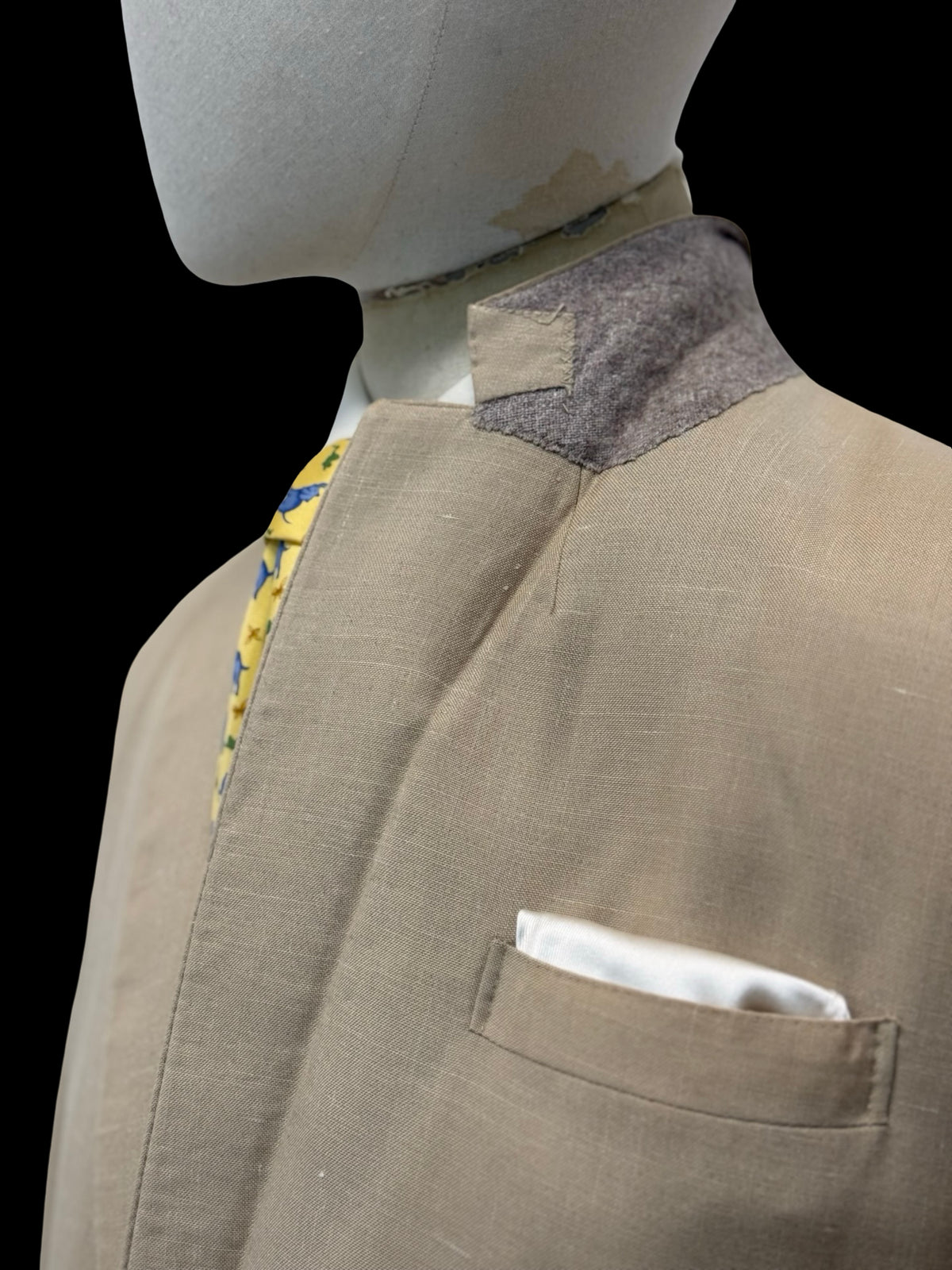 Bespoke 80’s Furness & Duke Tropical Wool Beige Suit 42R / W36R Savile Row