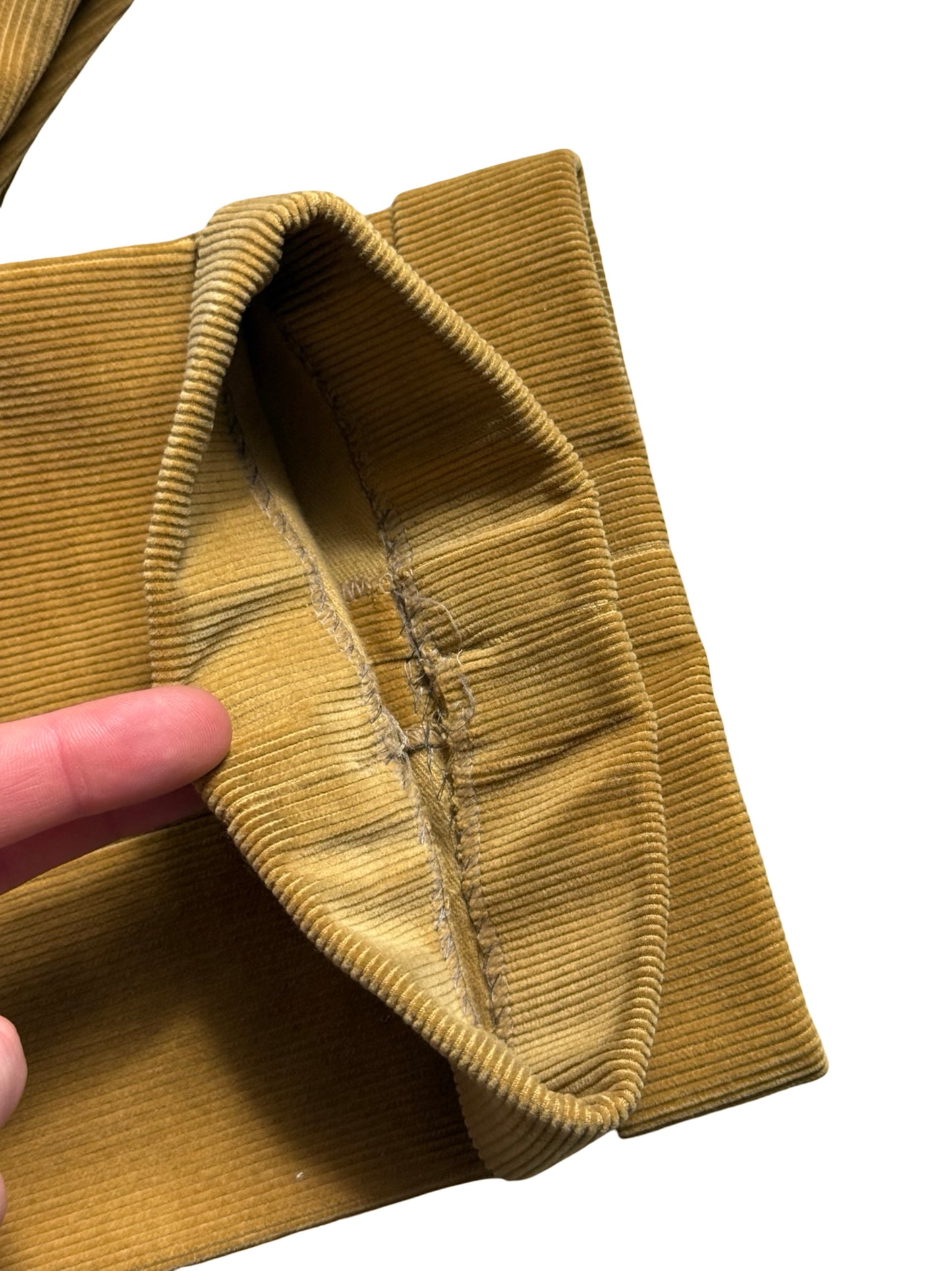 Bespoke P. Johnson X Sartoria Carrara Corduroy Pleat Front Trousers W32S Tan