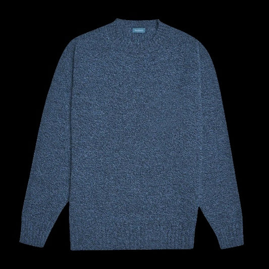 BNWT Malloch’s Dean Crew Neck Jumper Lambswool Denim Blue RRP £280