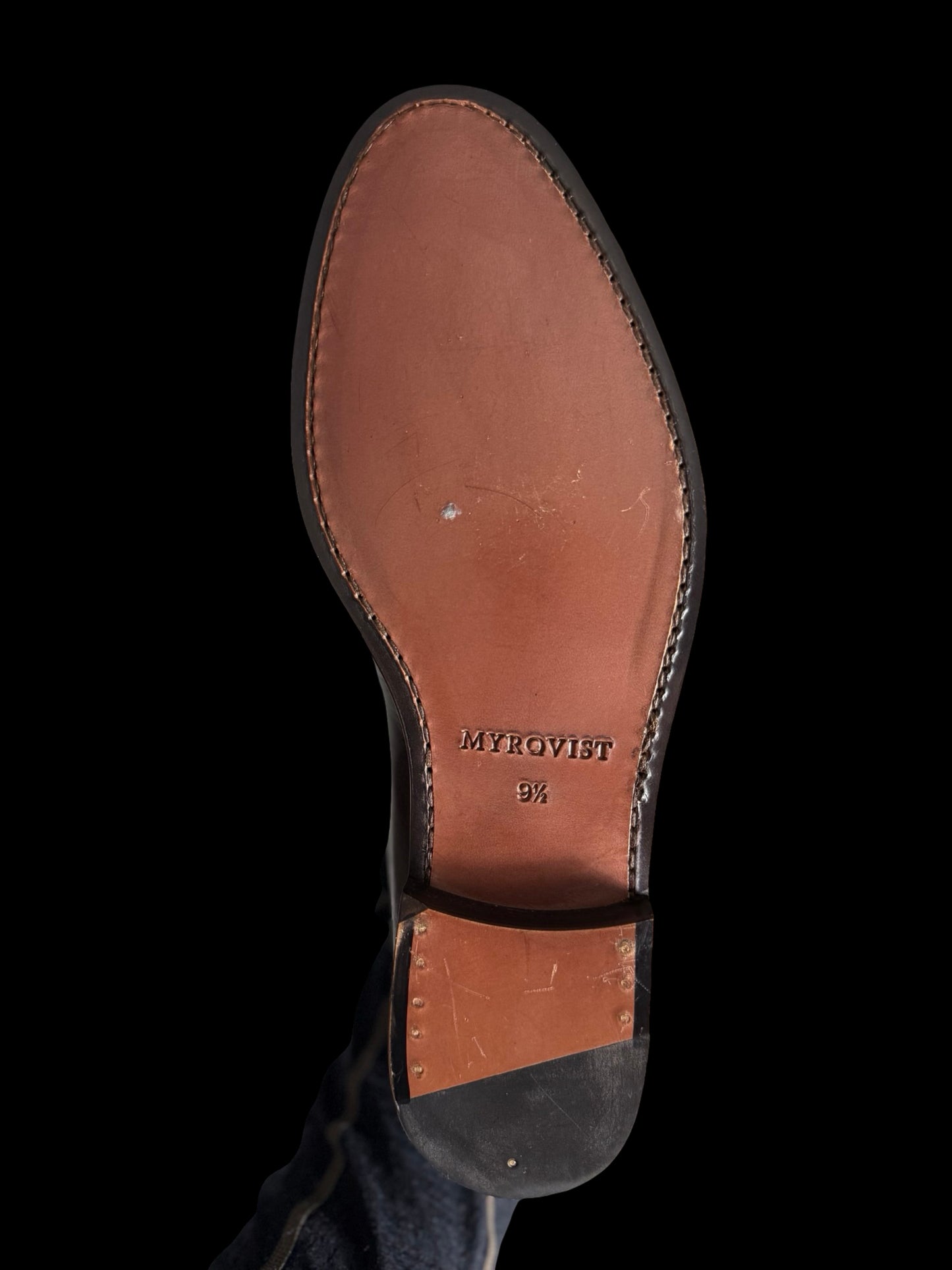 BNWB Myrqvist Smogen Penny Loafers UK 9.5 Dark Brown Calf