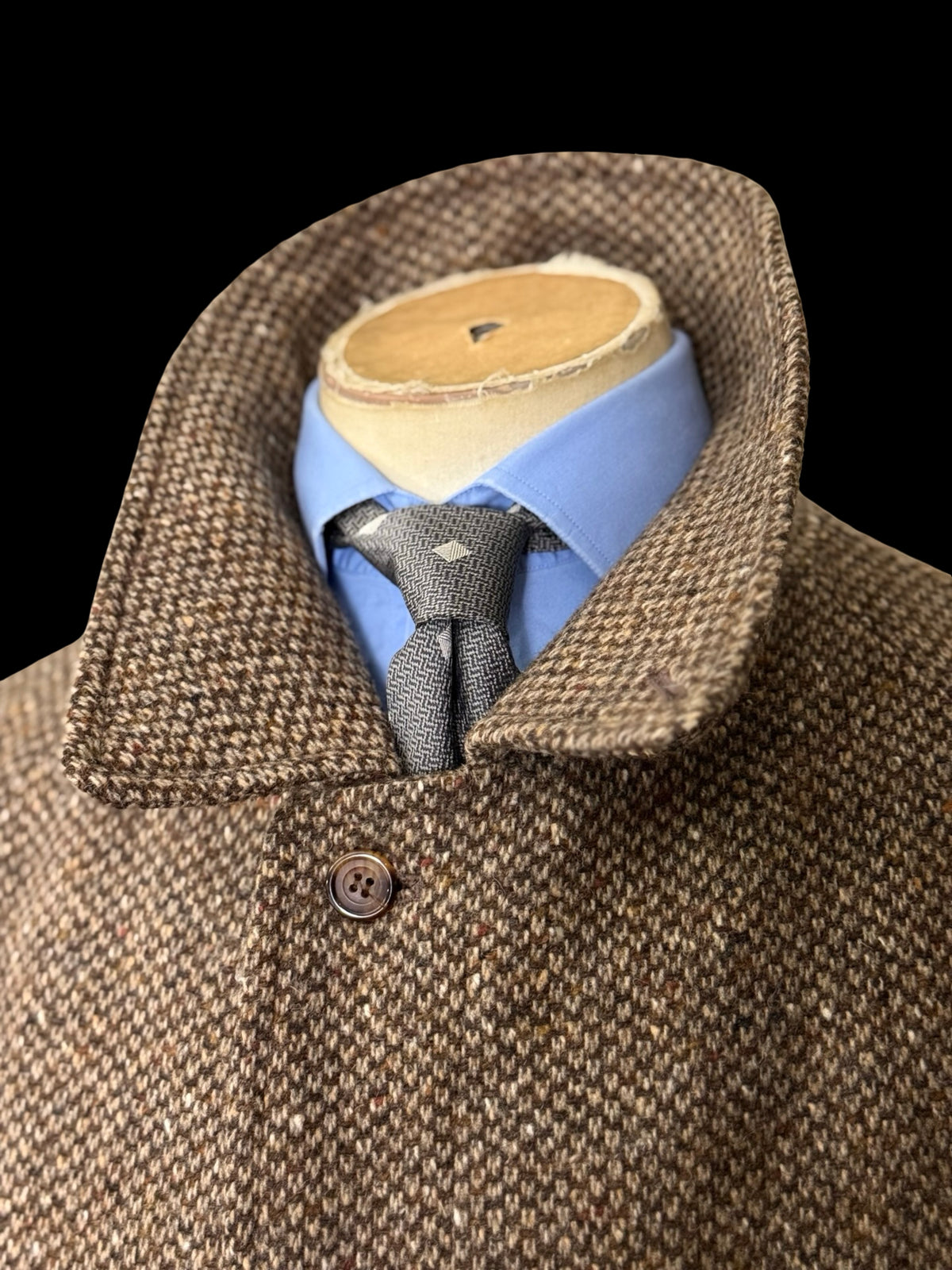 Vintage Mens Aquascutum Tweed Raglan Balmacaan Coat Size 40R Brown Flecked