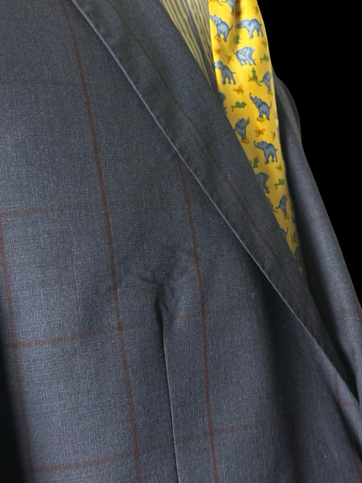 Men’s Hackett London Blue / Red Windowpane Check Suit 42R / W36R
