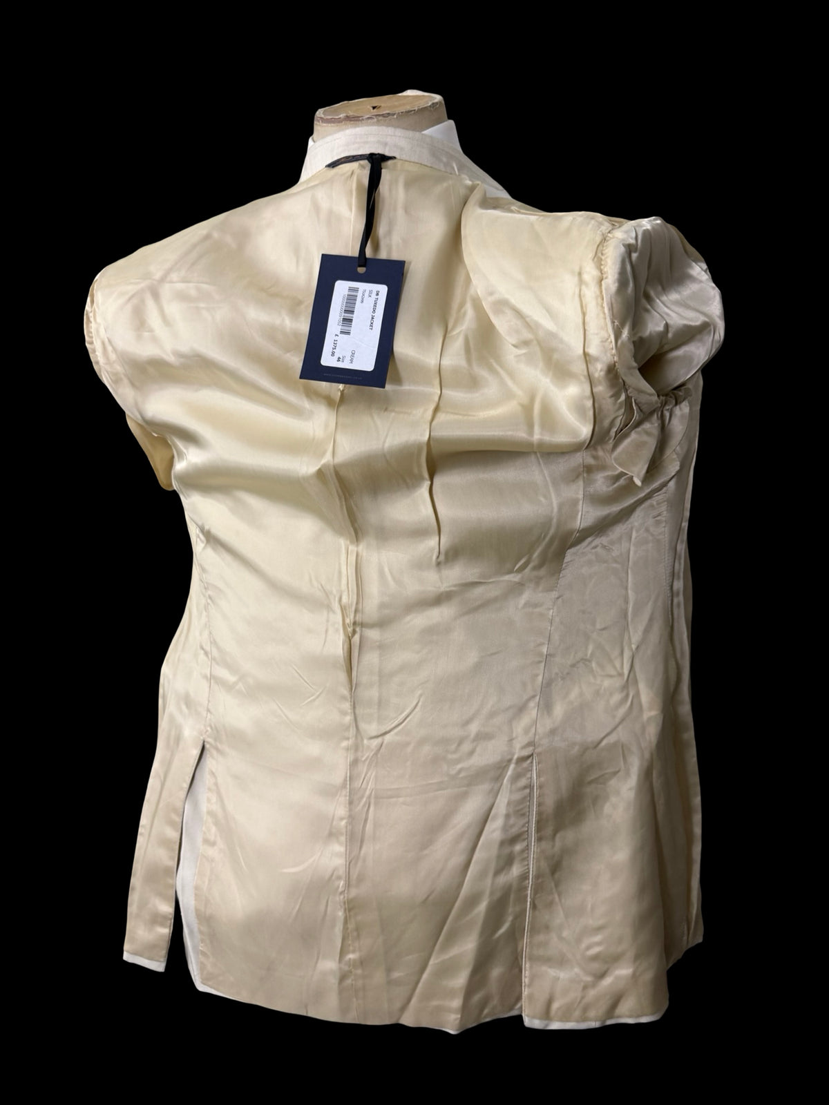 BNWT Thom Sweeney Cream Pure Silk Double Breasted Tuxedo Jacket 36R RRP £1375