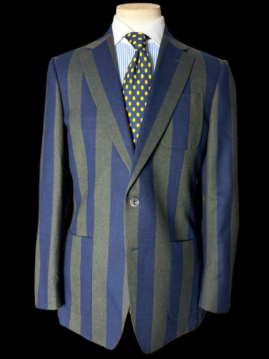 Chester Barrie Savile Row X Fox Brothers Flannel Wool Sport Coat 40R Dandy Stripe