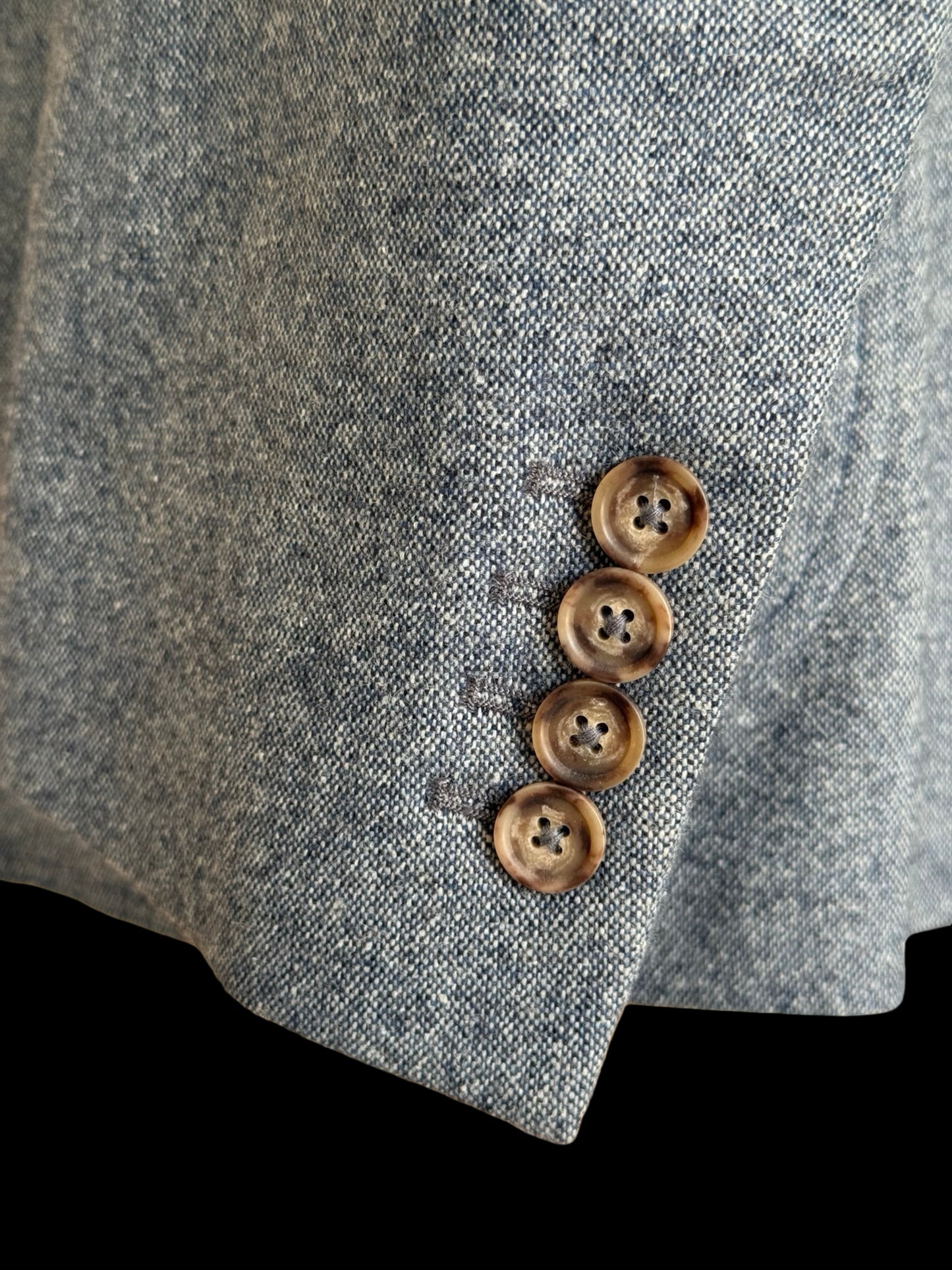 Men’s Bespoke Aston Martin Blue Tweed Sport Coat Size 44R