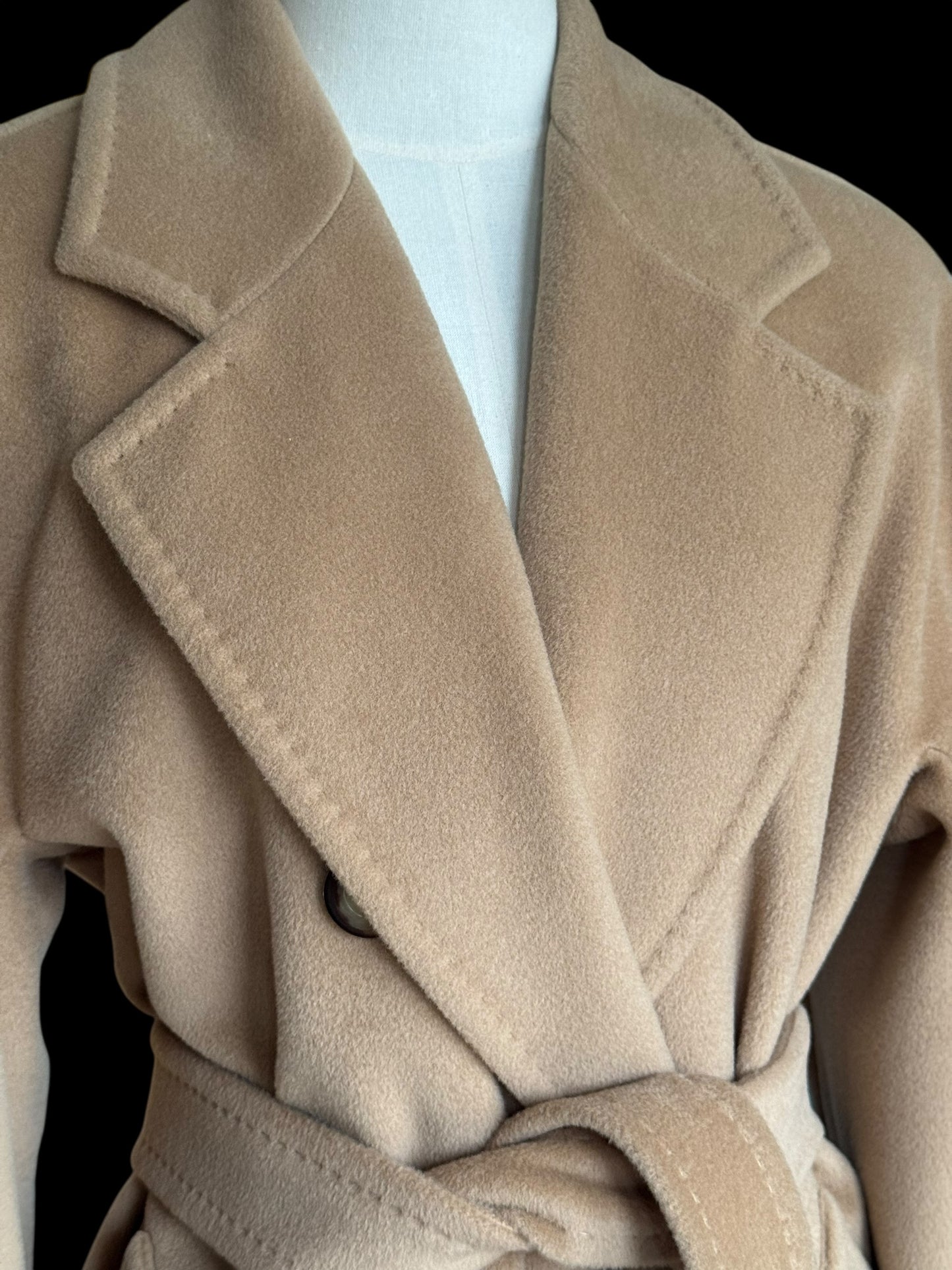 Max Mara 101801 Icon Madame Coat Camel Beige Cashmere Wool Oversized UK 8 10 12