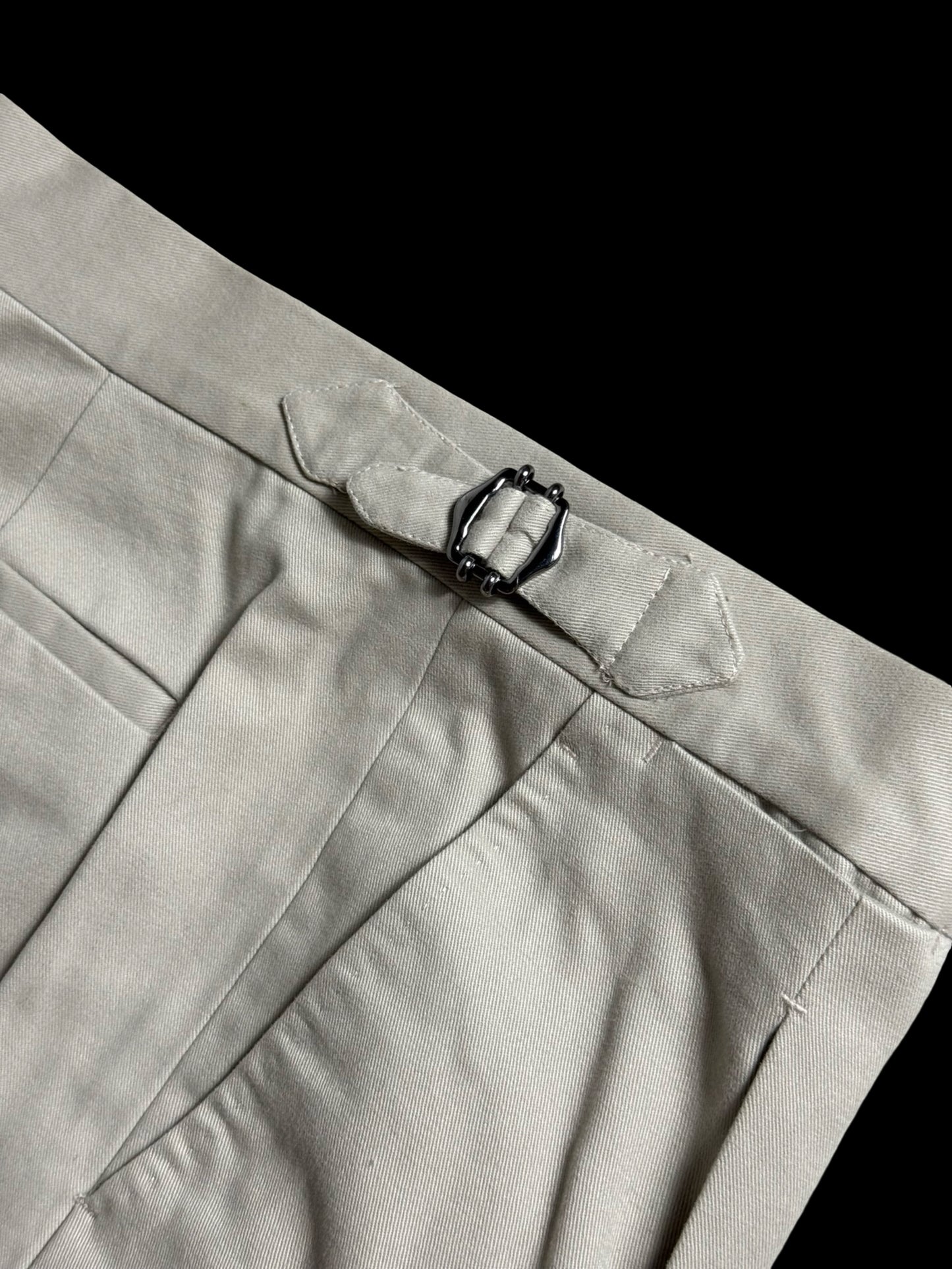 Natalino Sand Brushed Cotton Pleat Front Trousers W30S RRP £150