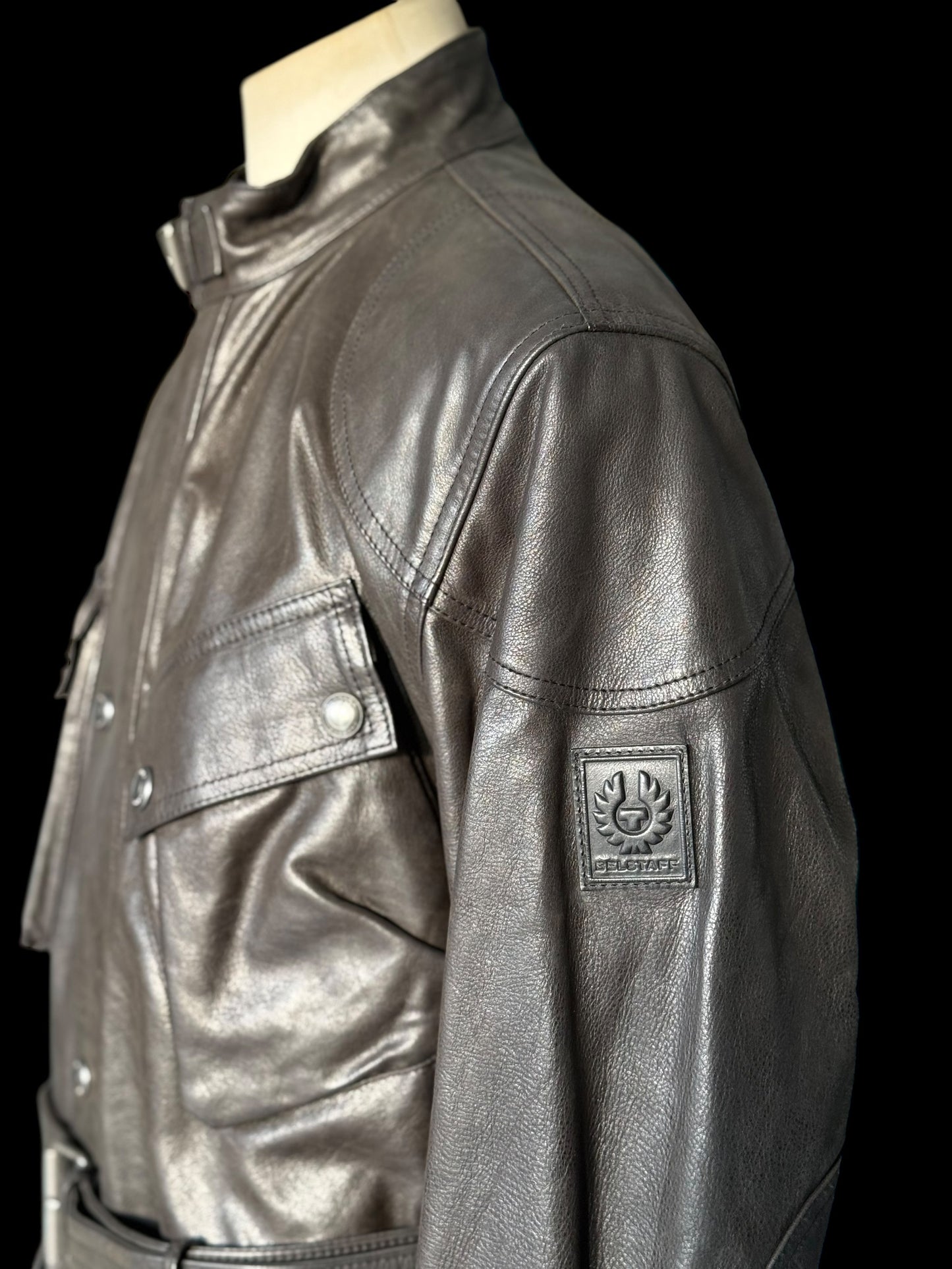 Men’s Belstaff Trialmaster Panther Leather Jacket Size 46” / XXL Black RRP £1350