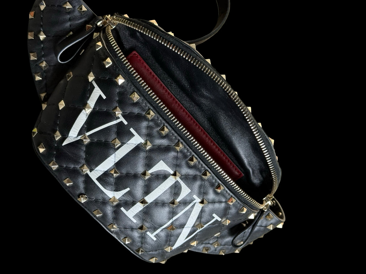 Women’s Valentino Garavani Rockstud Belt Bag Black Leather RRP £1200