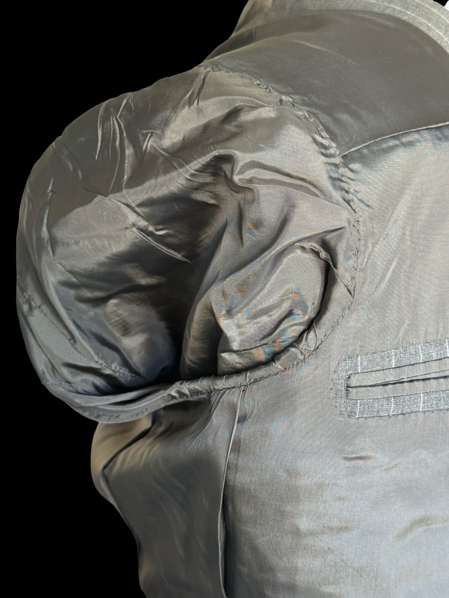 Bespoke Kilgour Light Grey Pinstripe Suit 42L/W38L Lightweight Savile Row 2roll3 - 2X TROUSERS