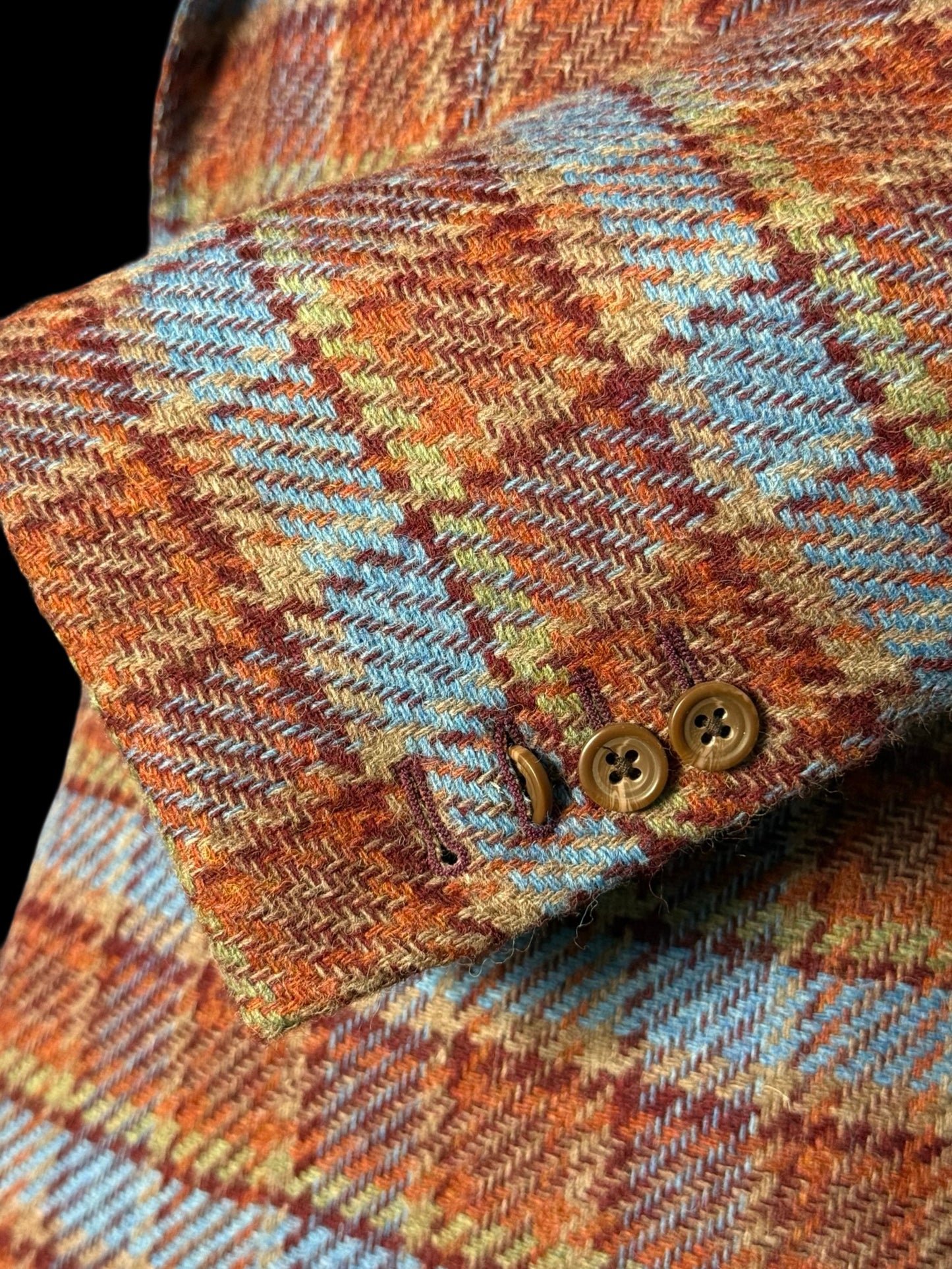 BNWT Bespoke Barrington & Ayre Dashing Tweed Sport Coat 38R RRP £995 Blue Orange