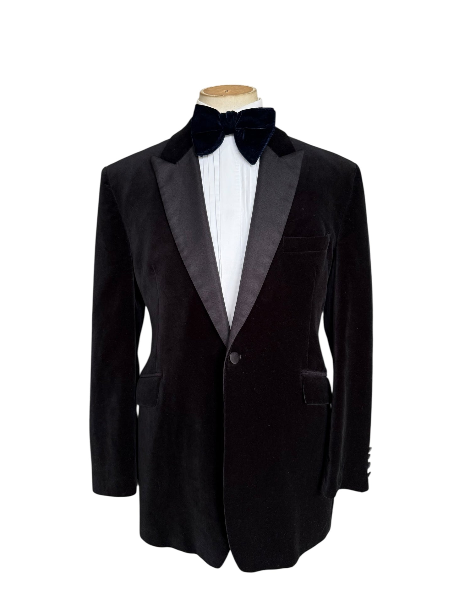 Favourbrook of Jermyn Street Black Velvet Dinner Jacket 46” Made In England