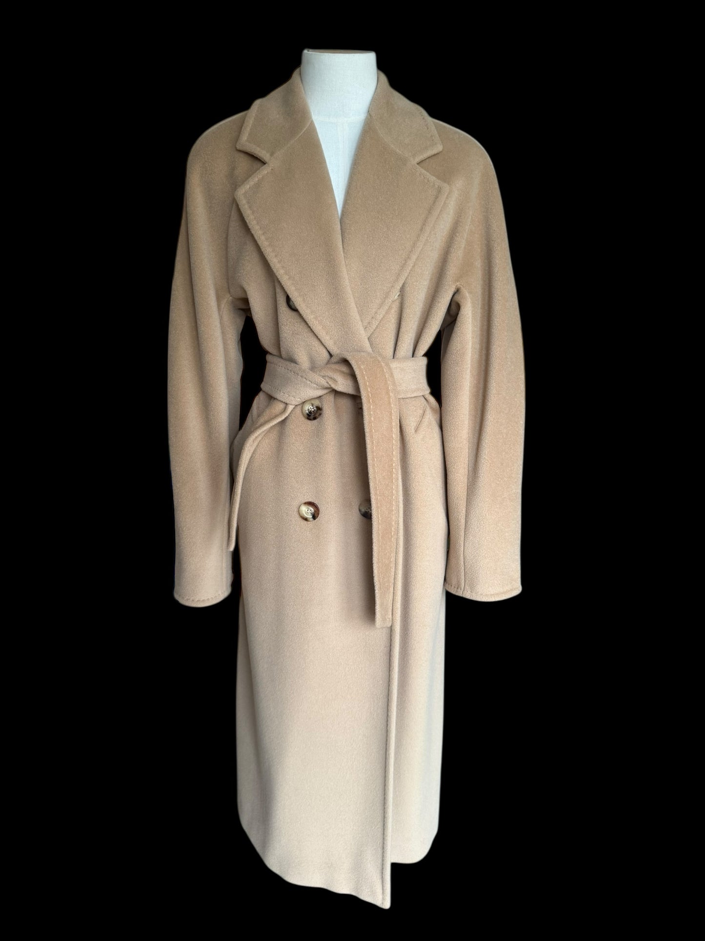 Max Mara 101801 Icon Madame Coat Camel Beige Cashmere Wool Oversized UK 8 10 12