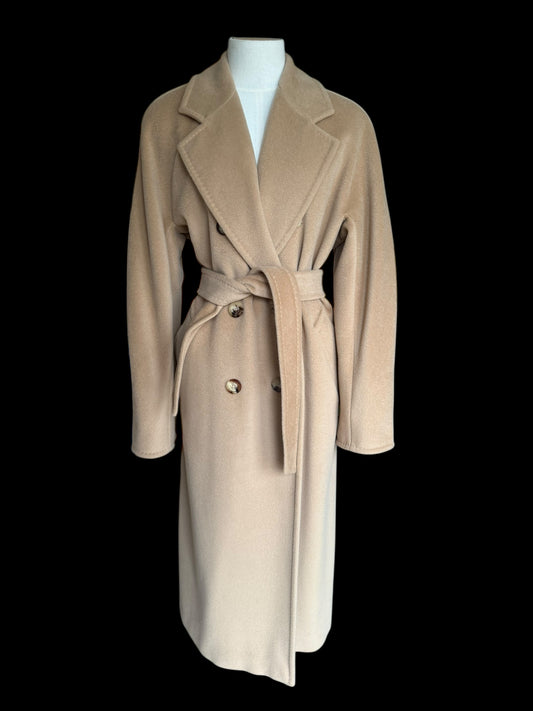 Max Mara 101801 Icon Madame Coat Camel Beige Cashmere Wool Oversized UK 8 10 12