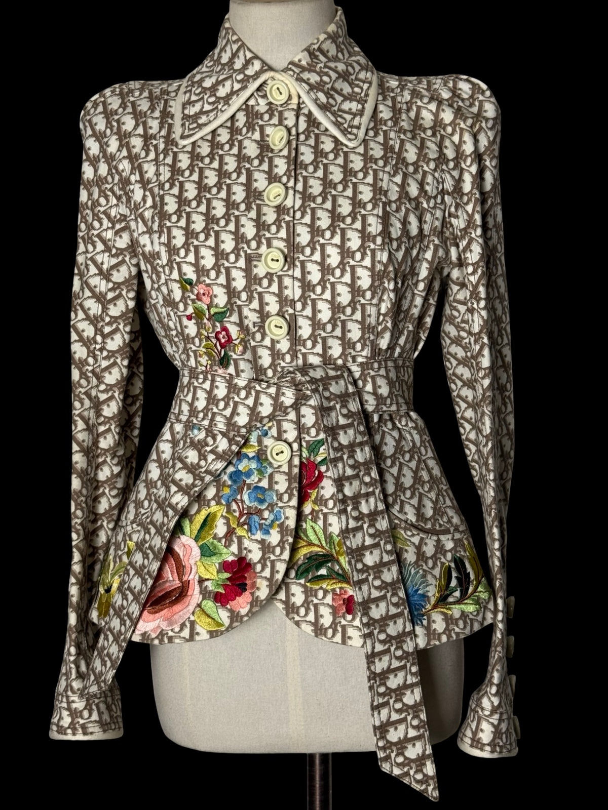Christian Dior John Galliano SS2005 Monogram Jacket UK10 IT42 Belted Archival