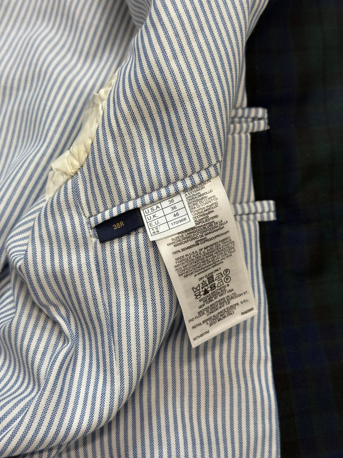 Men’s Brooks Brothers “Own Make” Blackwatch Tartan Sport Coat 36R Made In USA