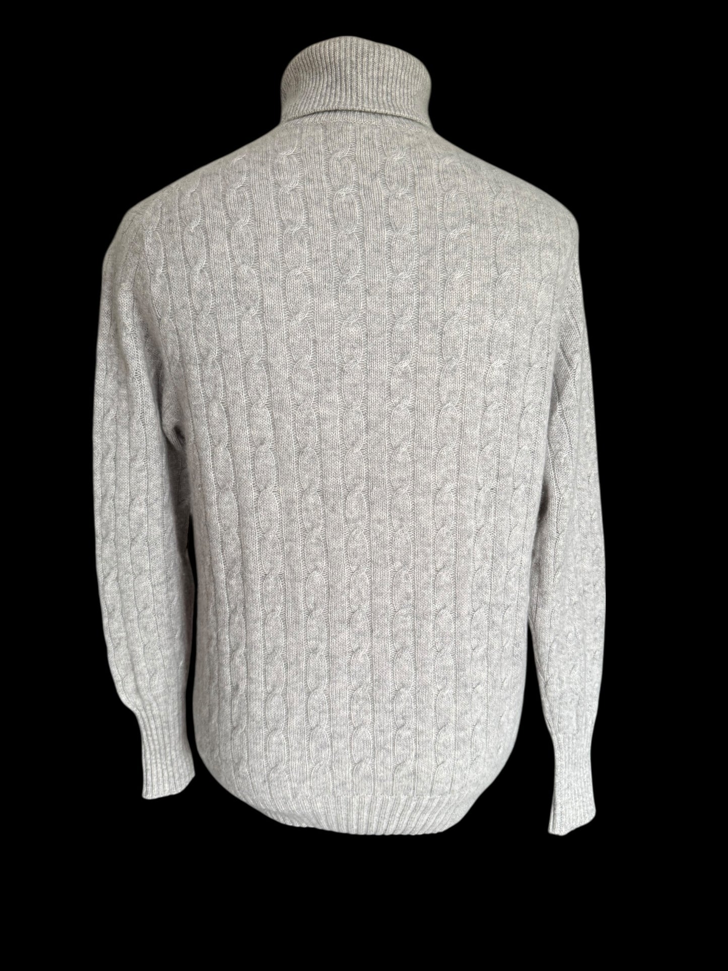 N.Peal 007 100% Cashmere Cable Knit Jumper XL Roll Neck James Bond £345