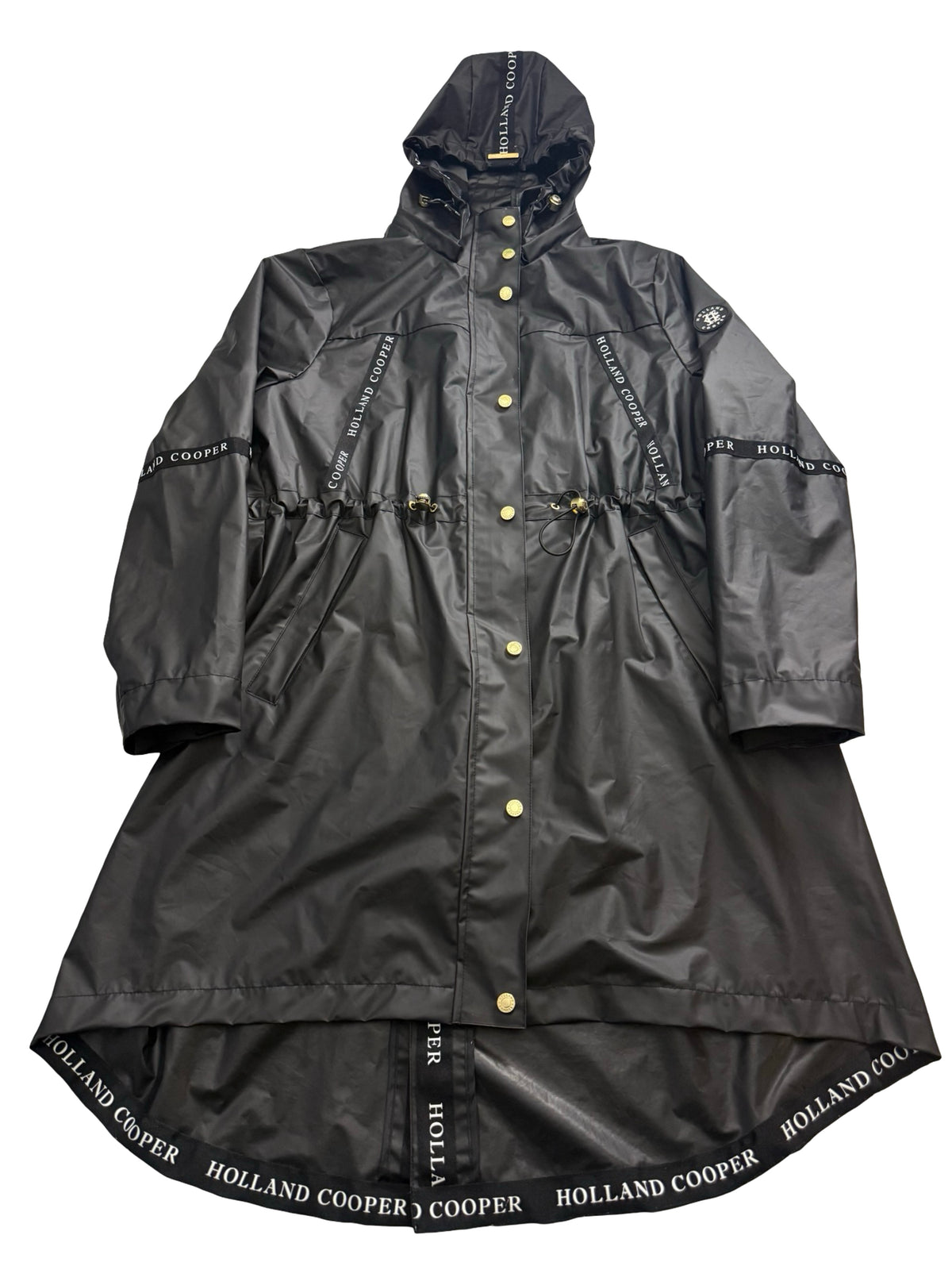 Holland & Cooper Black Rain Coat Mac Size XL RRP £199