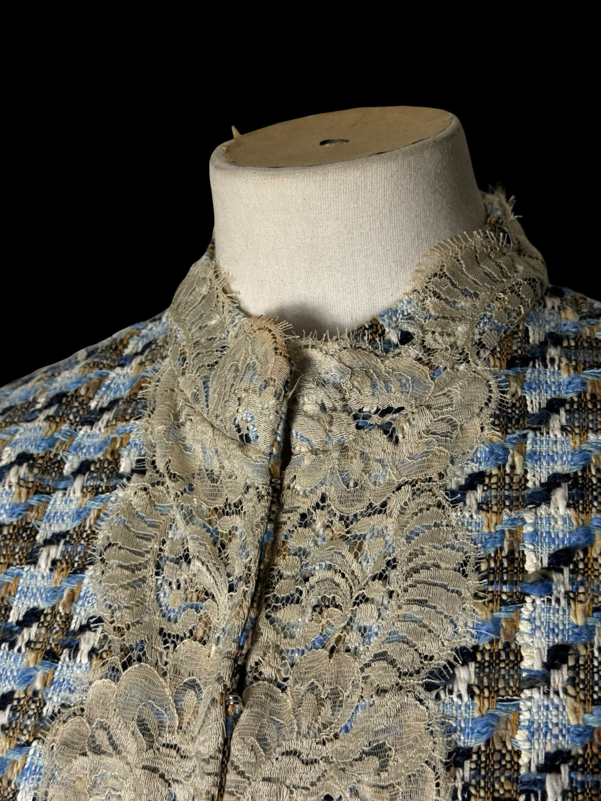 Dolce Gabbana Y2K Tweed & Lace Skirt Suit Size IT46 & 44 Rare Archival 2004