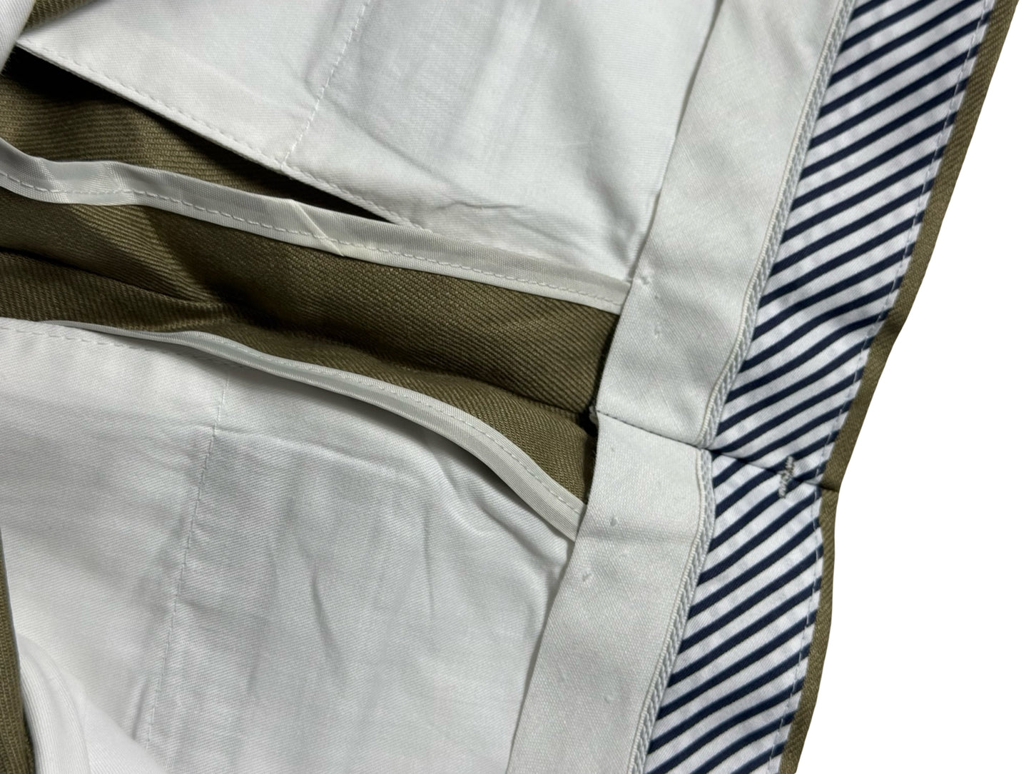 BNWT Natalino Single Pleat Khaki Linen Trousers IT44 W28-30” Baird Mcnutt RRP £200