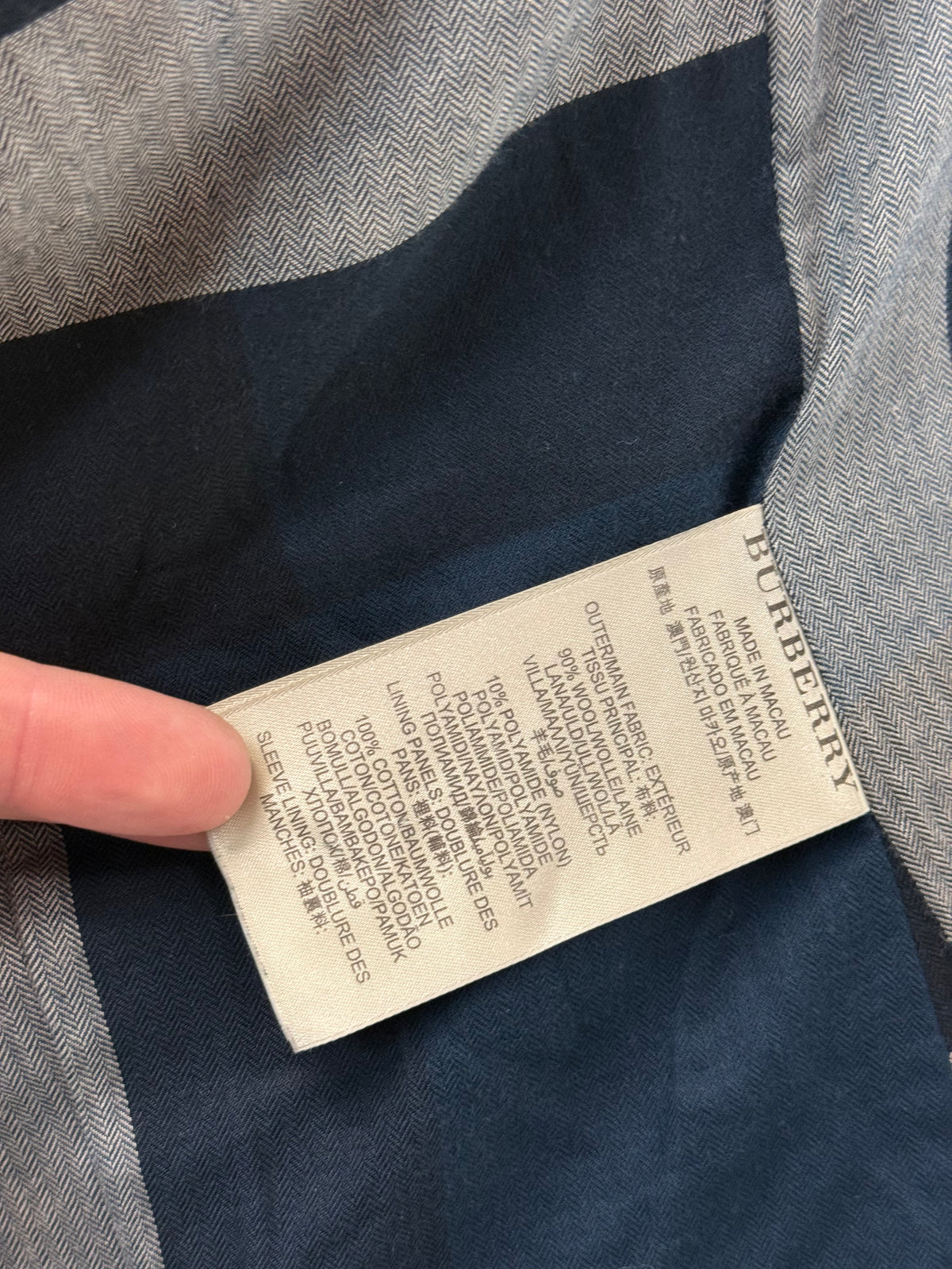 Men’s Burberry Brit Double Breasted Grey Peacoat Size XS RRP £1790