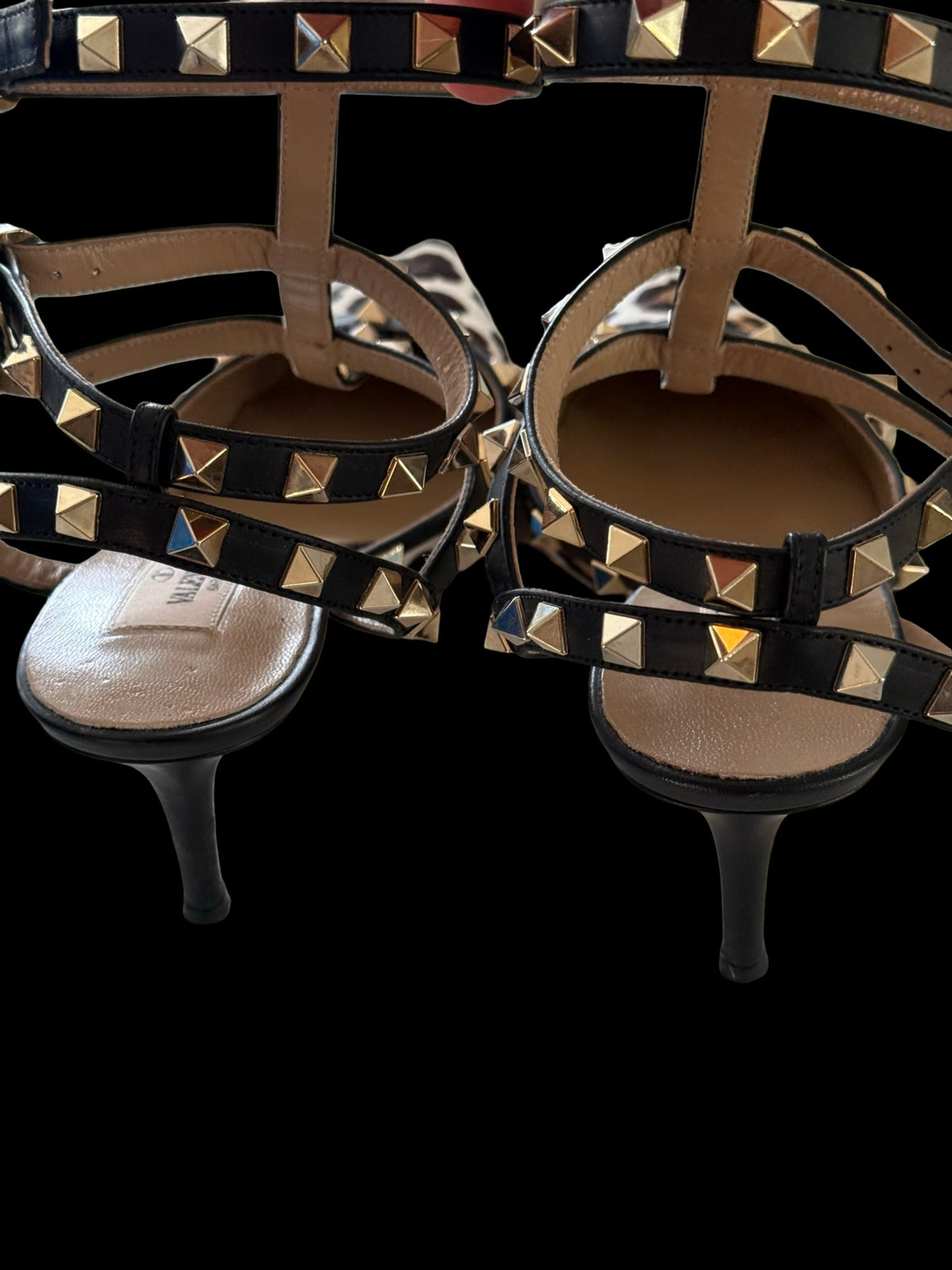 Valentino Garavani Rockstud Pony Hair Ankle Strap Heels Size EU39 UK6