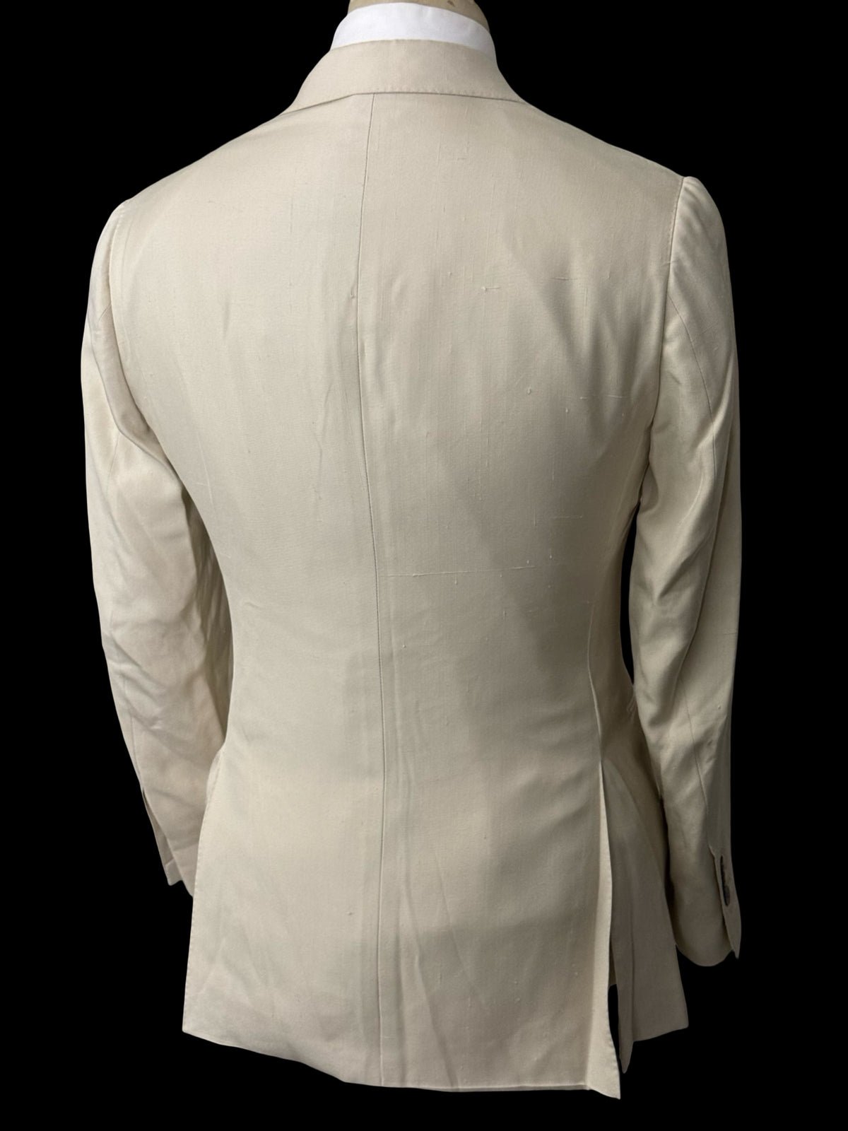 BNWT Thom Sweeney Cream Pure Silk Double Breasted Tuxedo Jacket 36R RRP £1375