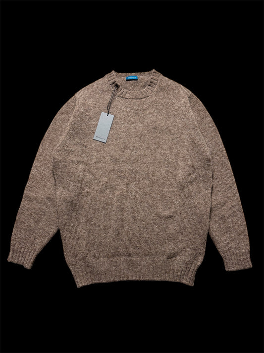 BNWT Malloch’s Wreay Shetland Wool Crew Neck Jumper Small Nutmeg Brown RRP £205