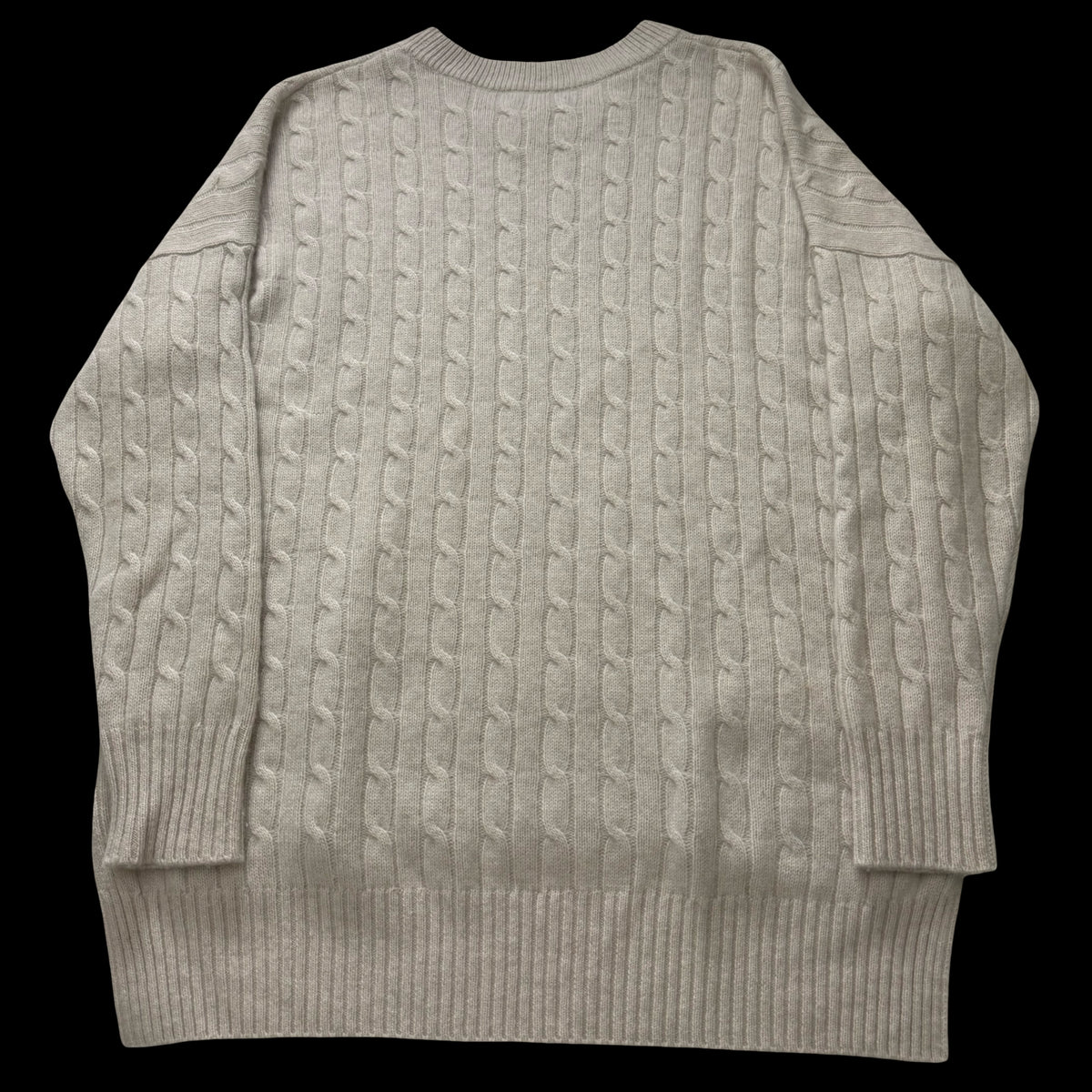 Women’s N Peal Beige Cashmere Cableknit Jumper Large Oversized