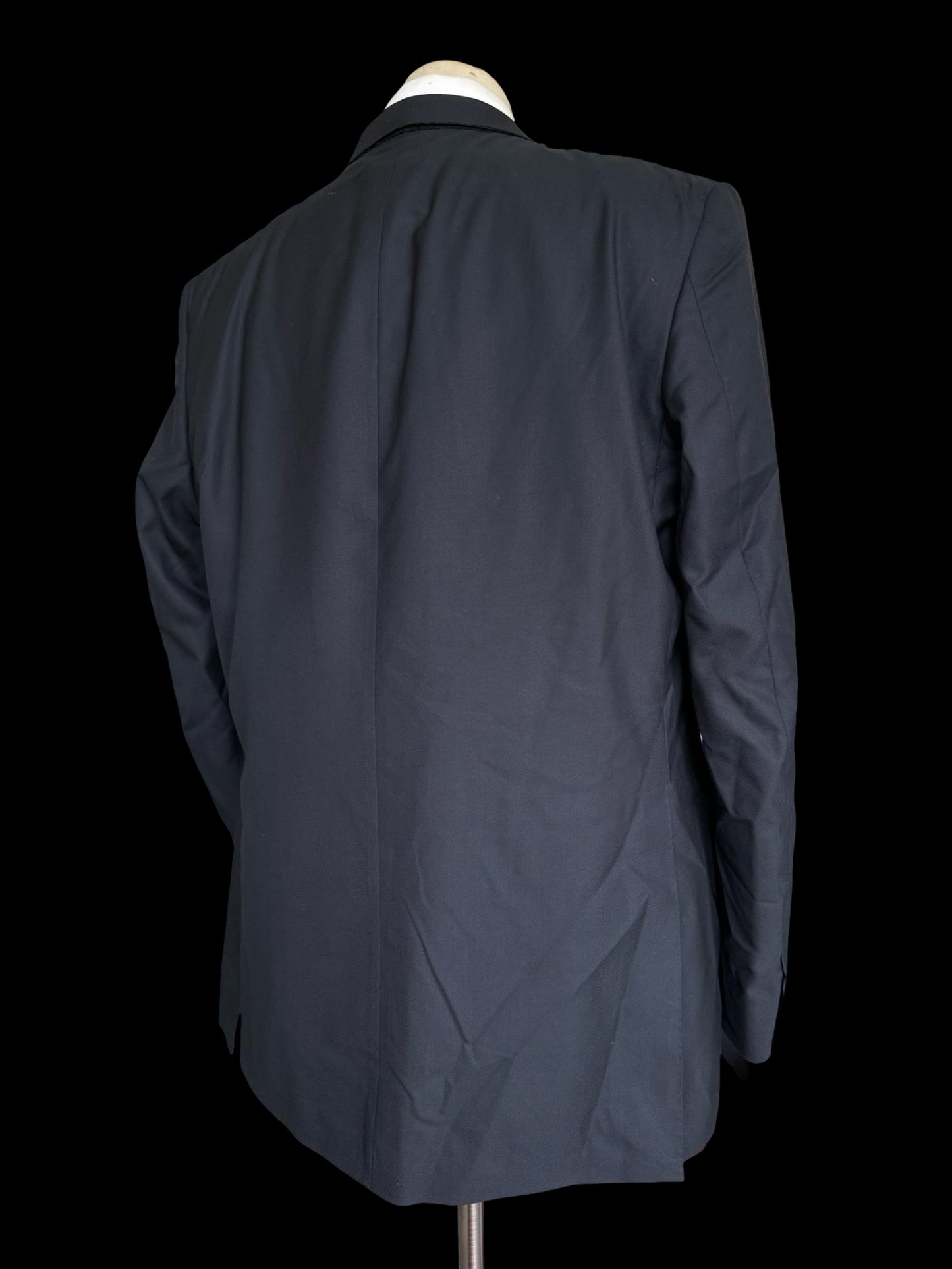 Savile Row Bespoke Cad & Dandy 3PC Black Suit 44L / W42R
