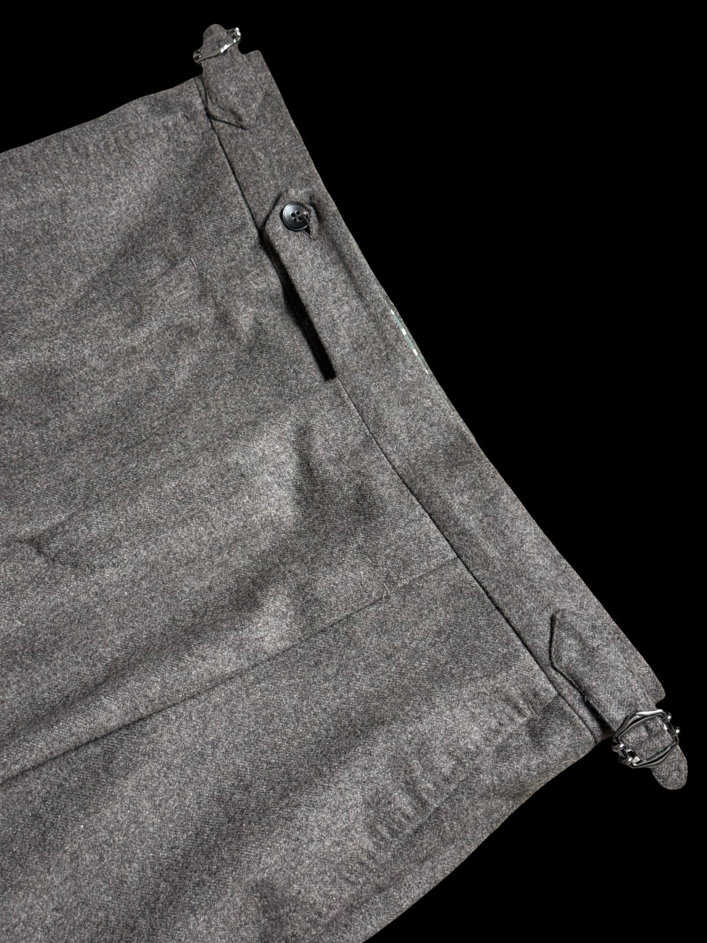 Men’s Natalino Grey Flannel Pleat Front Trousers W32S RRP £195