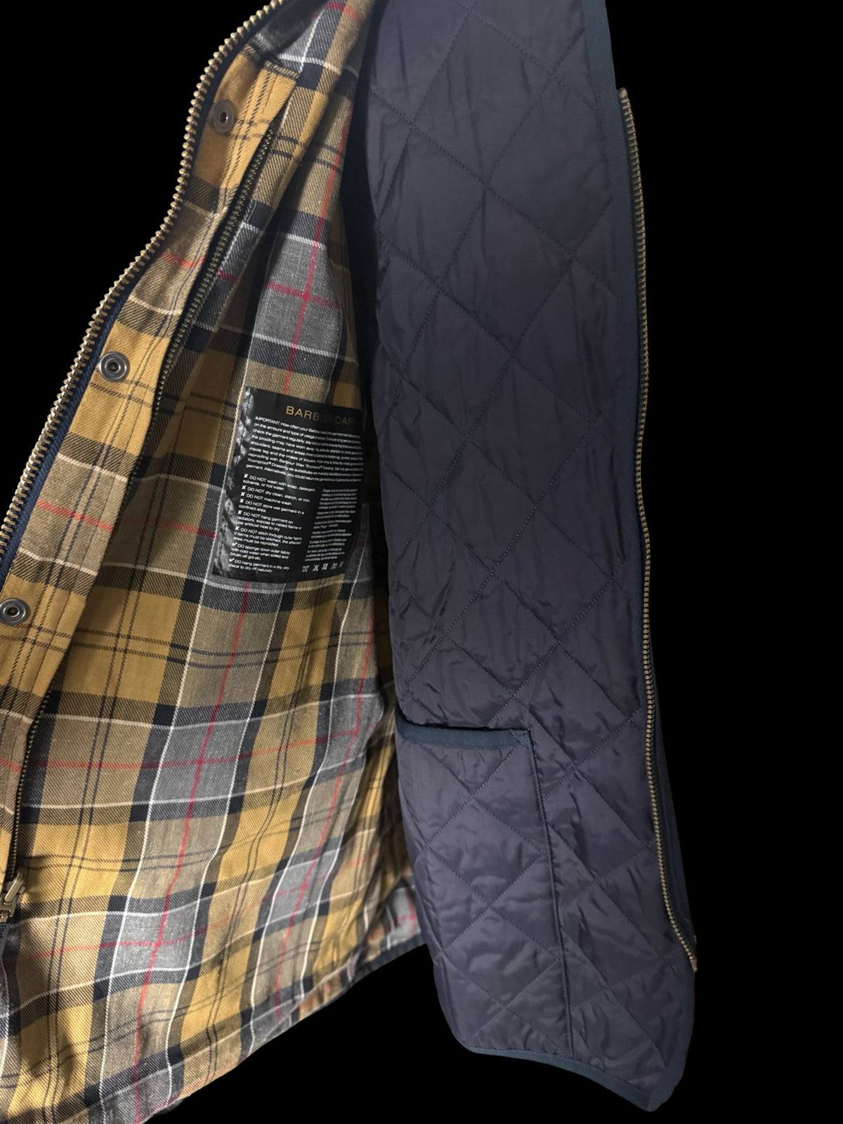 Men’s Barbour Beaufort Wax Jacket & Gilet Size 46” Dark Navy Blue