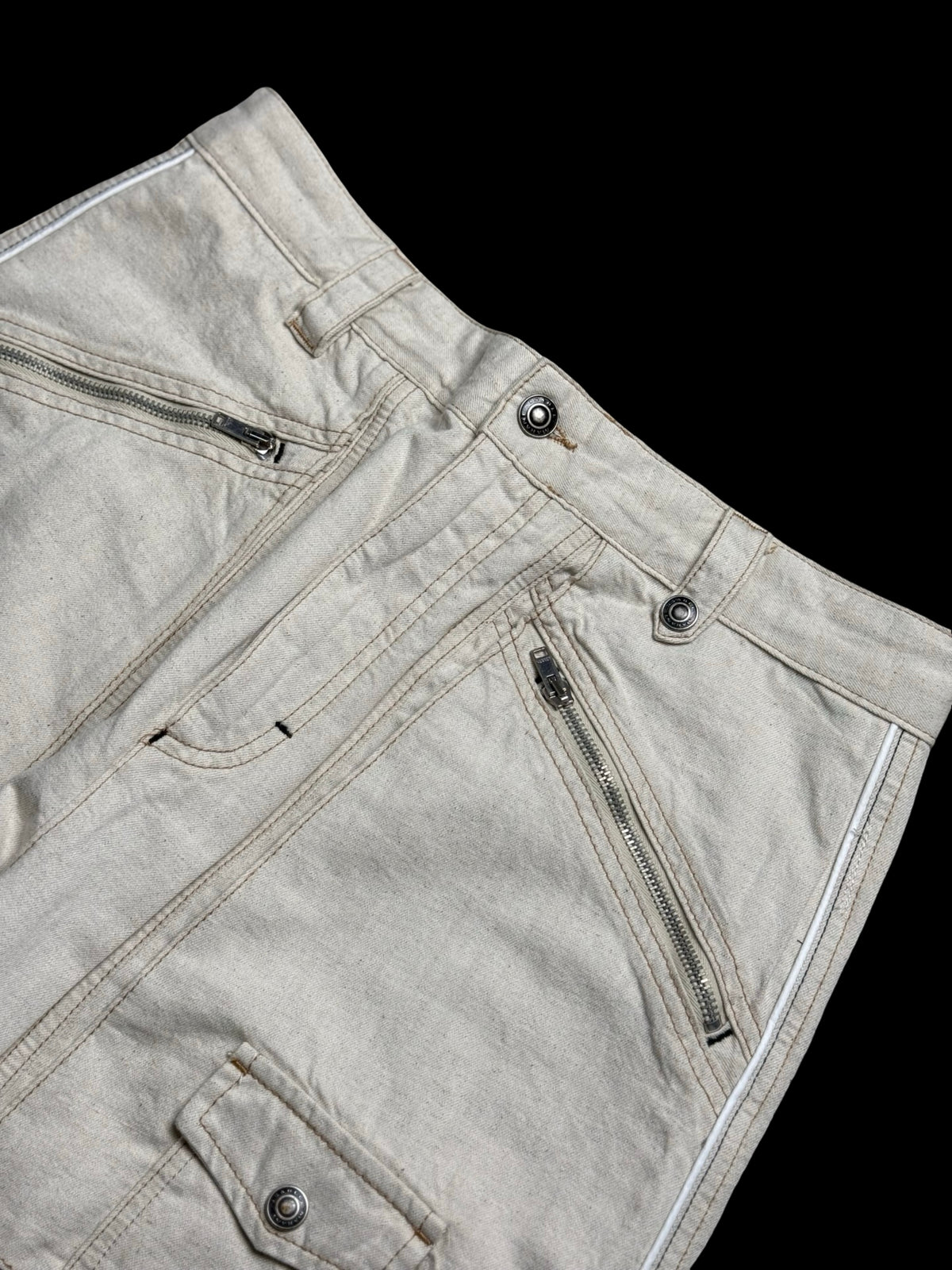 Isabel Marant Paciane Trousers Size 40 UK12 Beige Cotton & Hemp Cargo Trousers