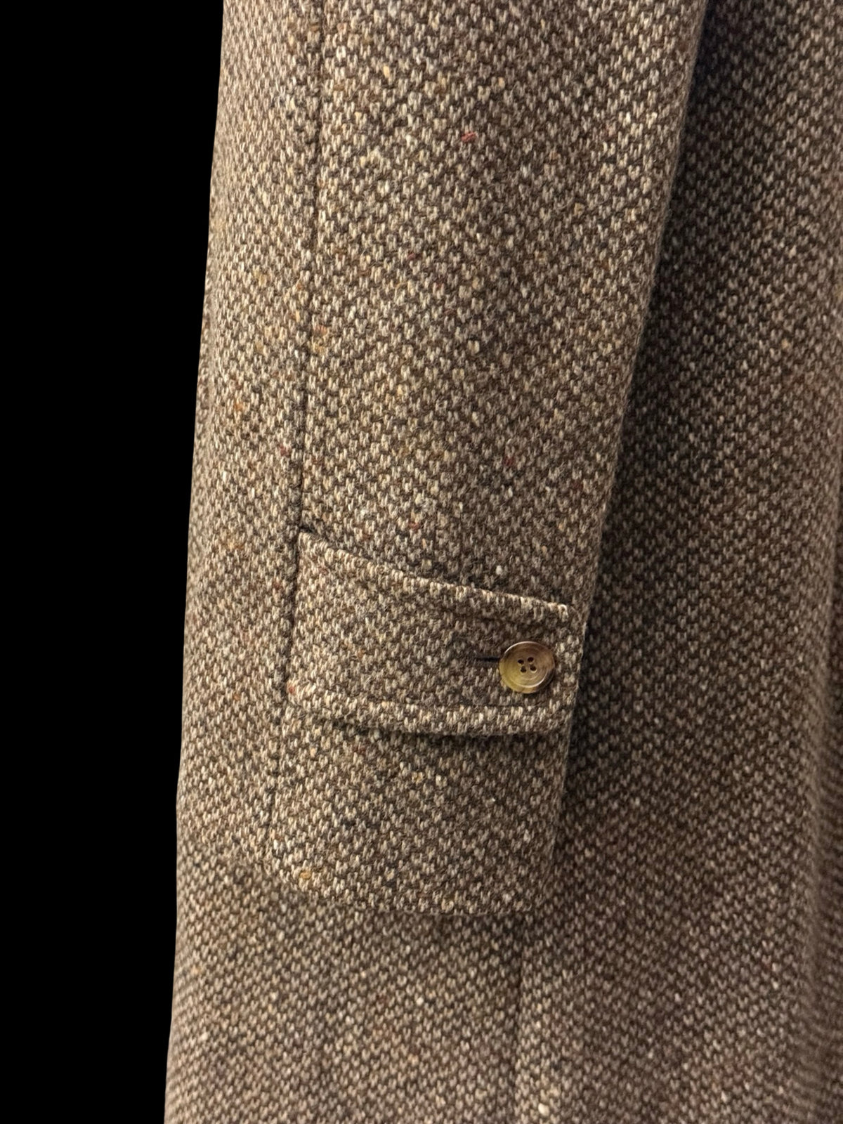 Vintage Mens Aquascutum Tweed Raglan Balmacaan Coat Size 40R Brown Flecked